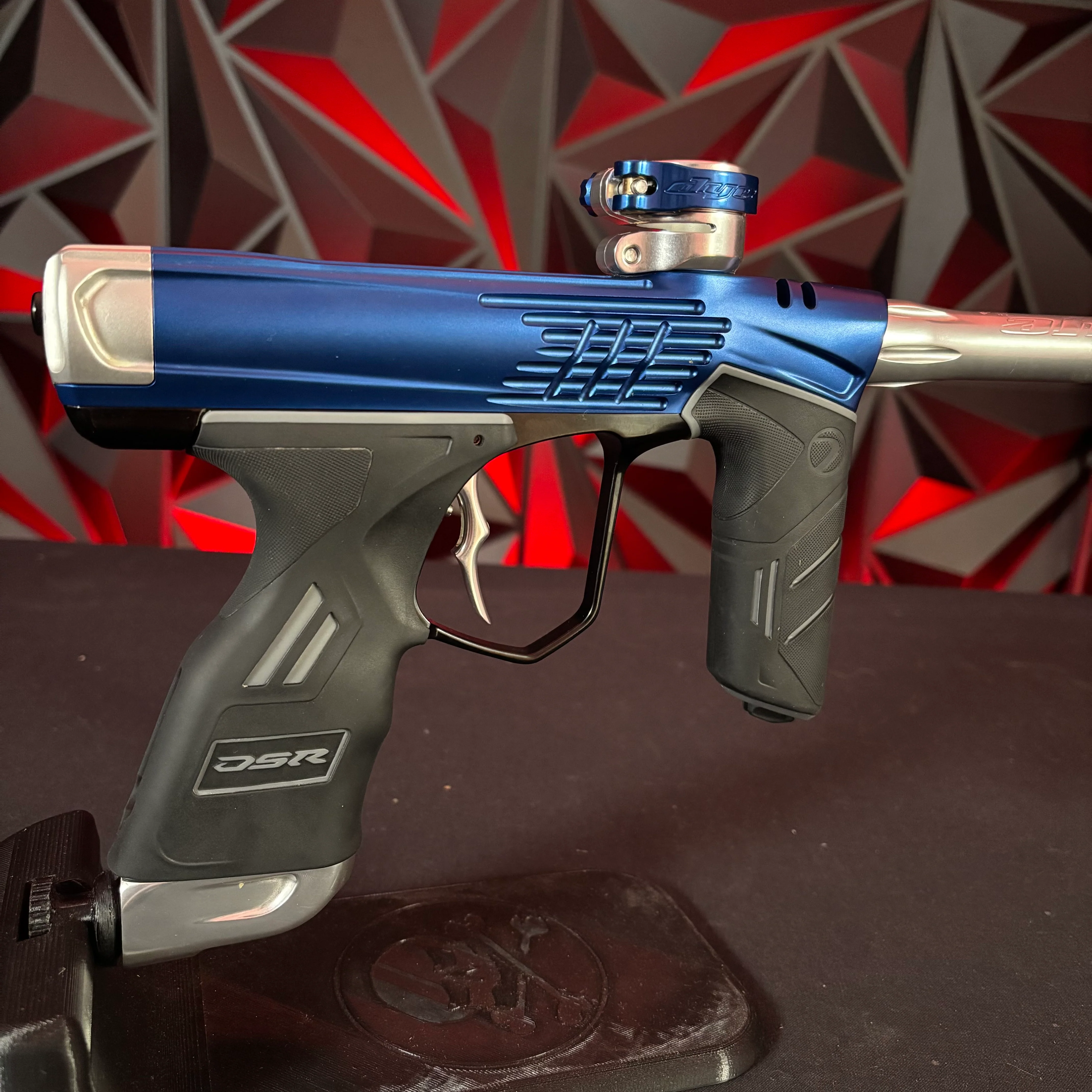 Used Dye DSR+ Paintball Marker - ICON Blue w/ Black Trigger Frame & Custom Anno Barrel Tip - Image 2