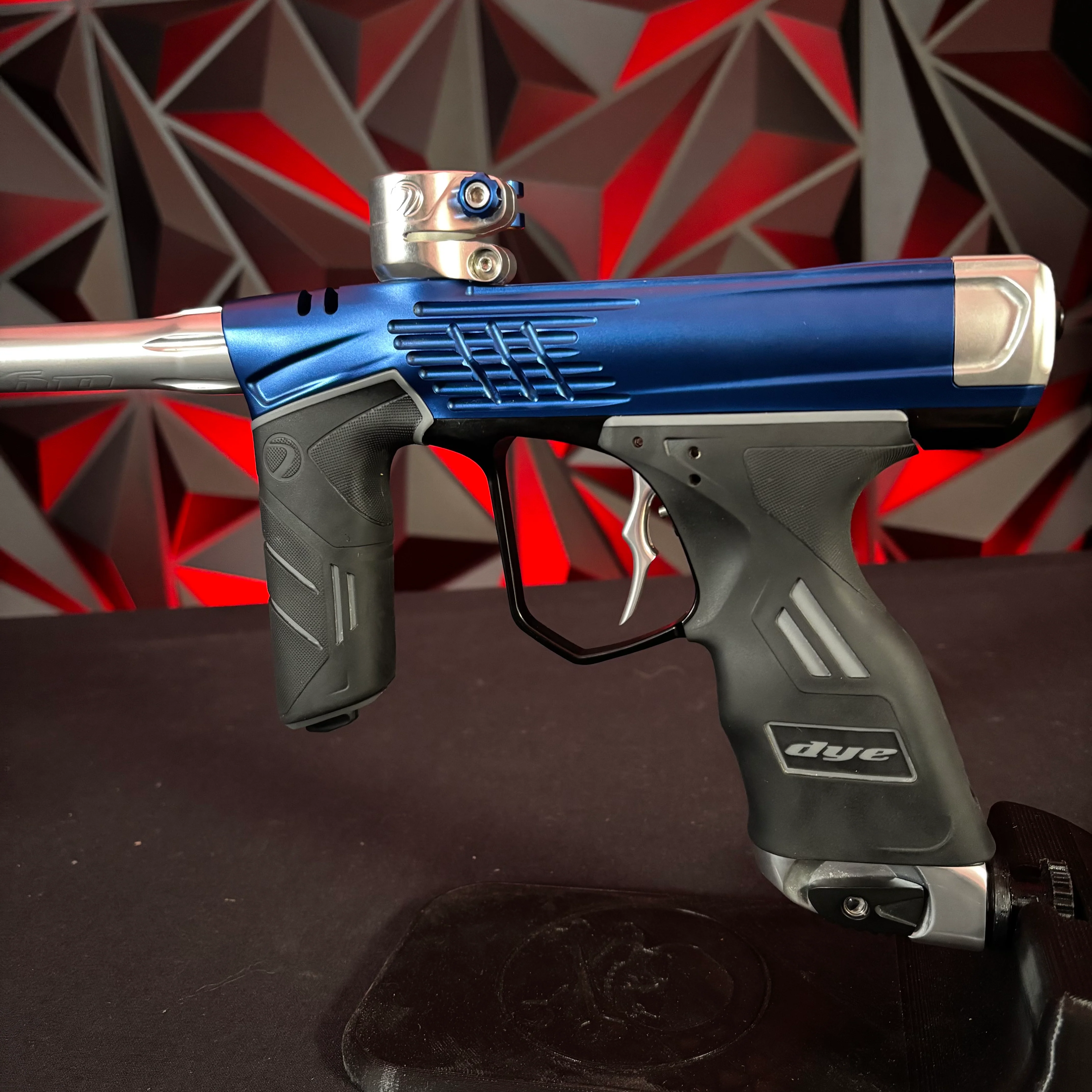 Used Dye DSR+ Paintball Marker - ICON Blue w/ Black Trigger Frame & Custom Anno Barrel Tip - Image 3