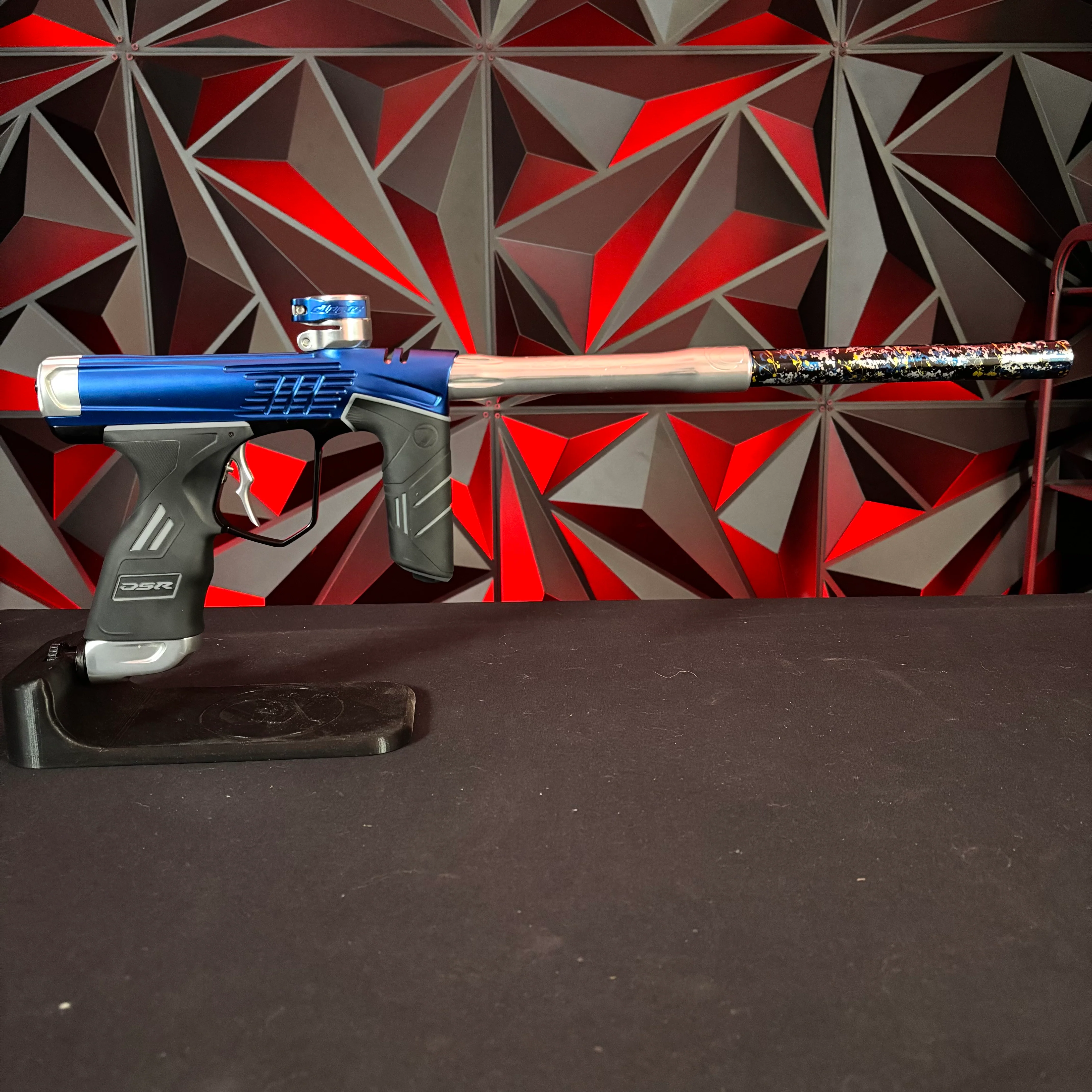 Used Dye DSR+ Paintball Marker - ICON Blue w/ Black Trigger Frame & Custom Anno Barrel Tip - Image 6