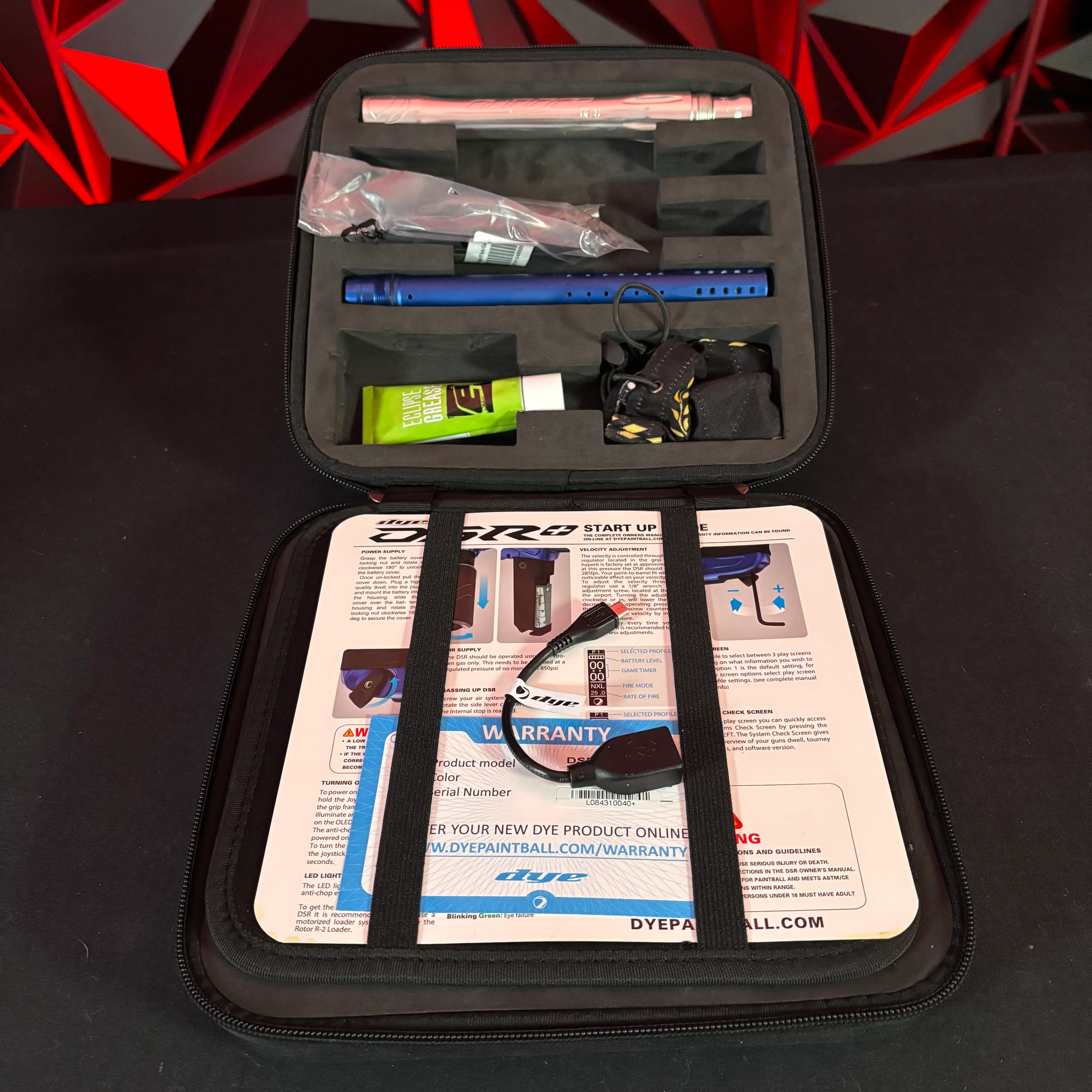 Used Dye DSR+ Paintball Marker - ICON Blue w/ Black Trigger Frame & Custom Anno Barrel Tip - Image 8