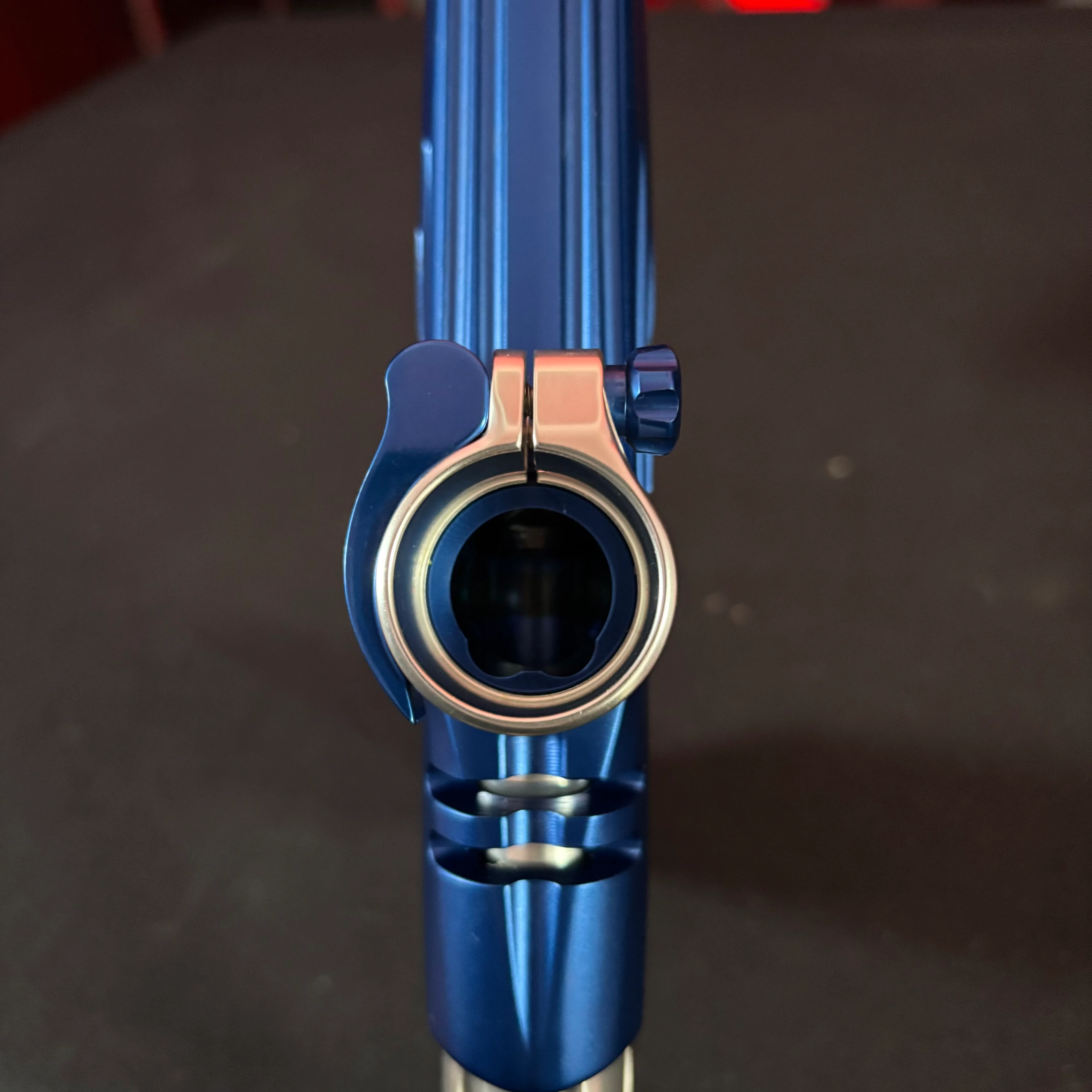 Used Dye DSR+ Paintball Marker - ICON Blue w/ Black Trigger Frame & Custom Anno Barrel Tip - Image 9
