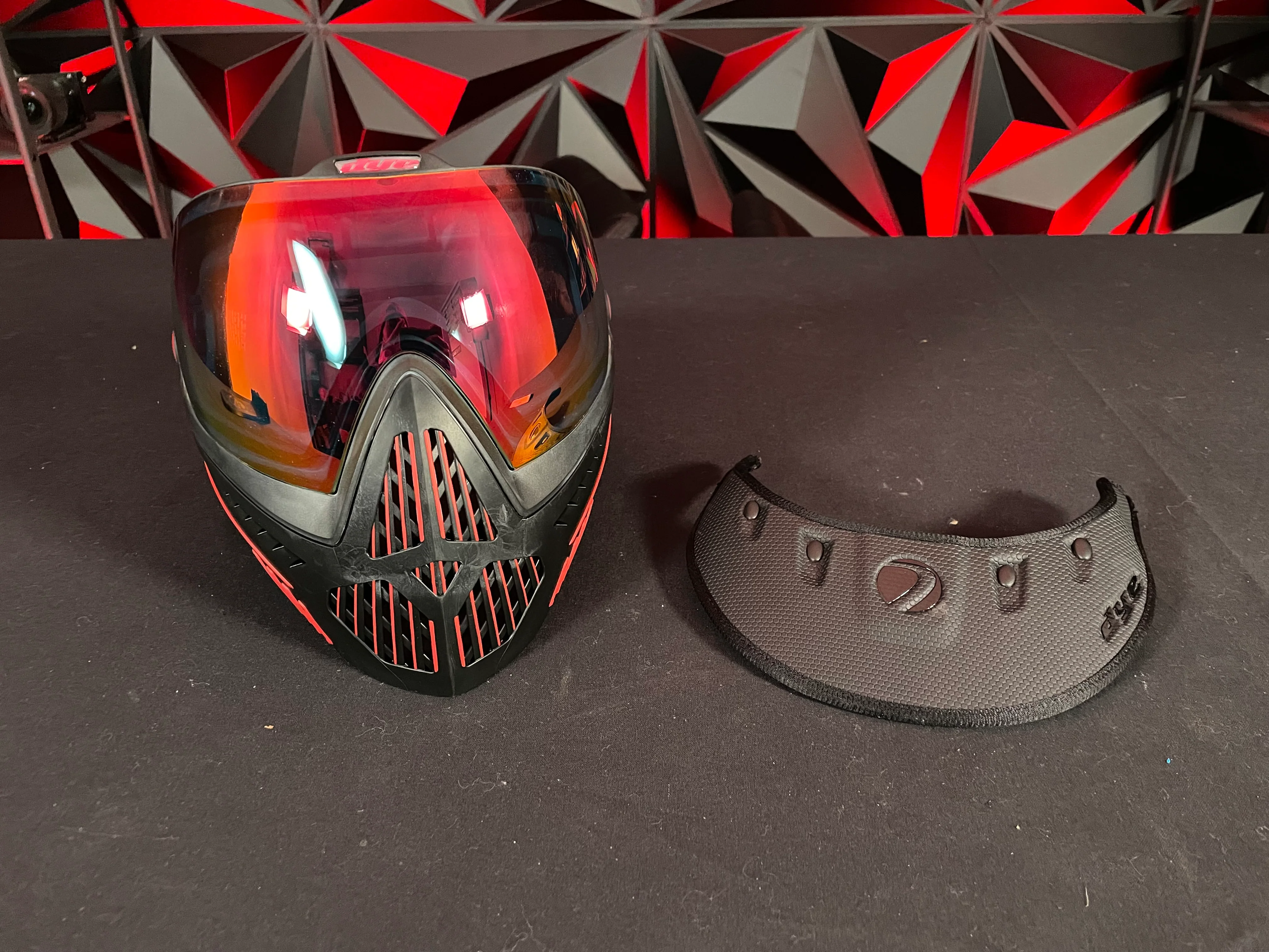 Used Dye i5 Paintball Goggle - Black/Red w/Soft Goggle Bag & Extra Lens - Image 6