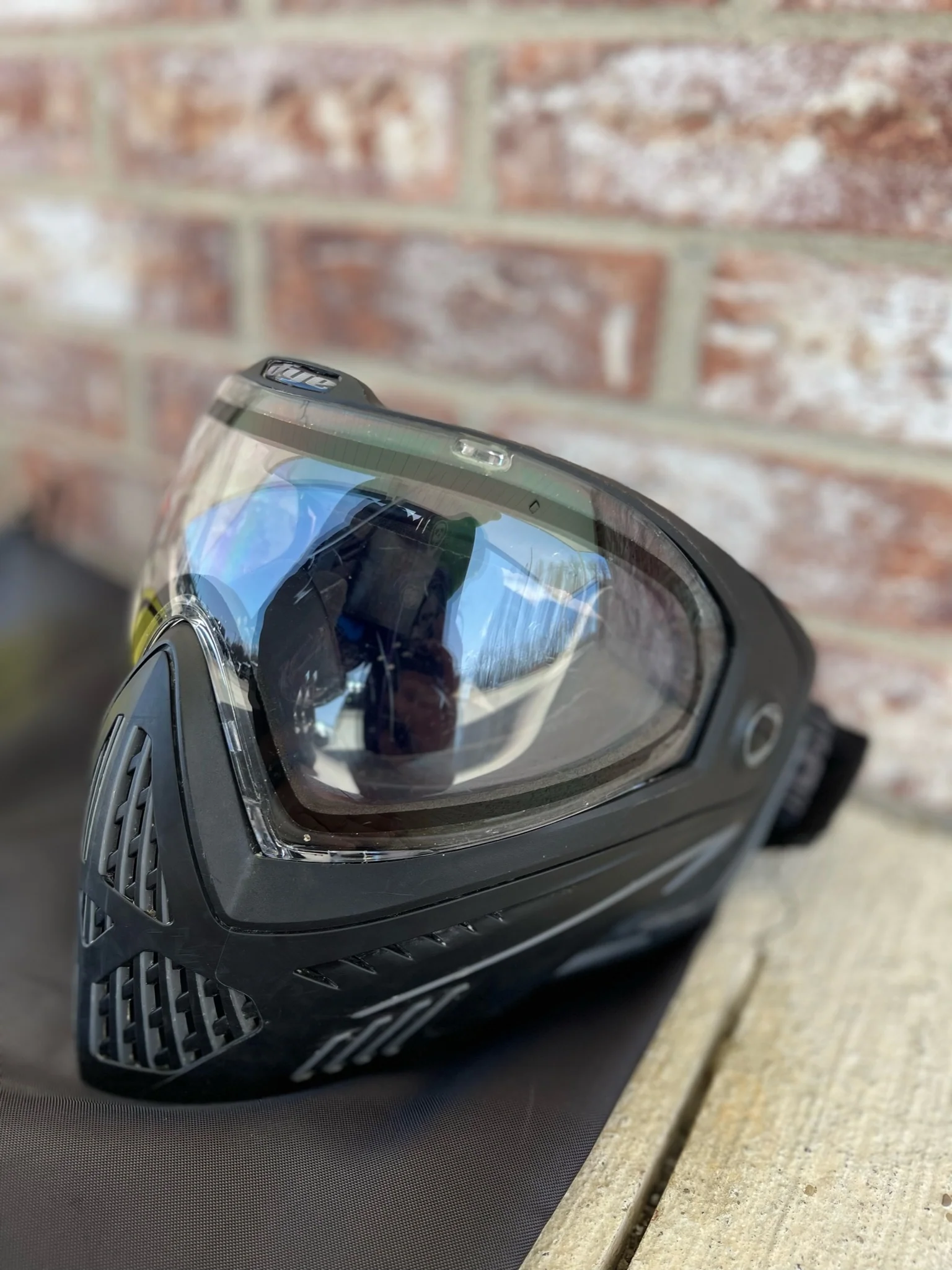 Used Dye I5 Paintball Goggle - Black w/Grey accents - Soft Goggle Bag - 2 Lenses - Image 3