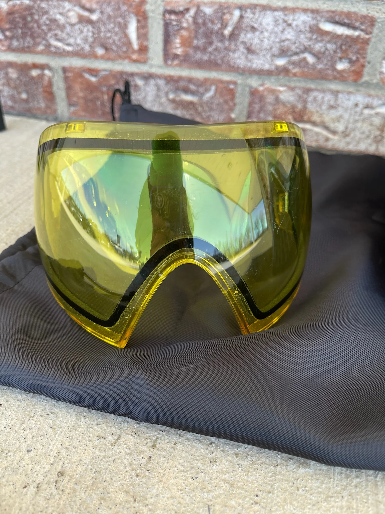 Used Dye I5 Paintball Goggle - Black w/Grey accents - Soft Goggle Bag - 2 Lenses - Image 7
