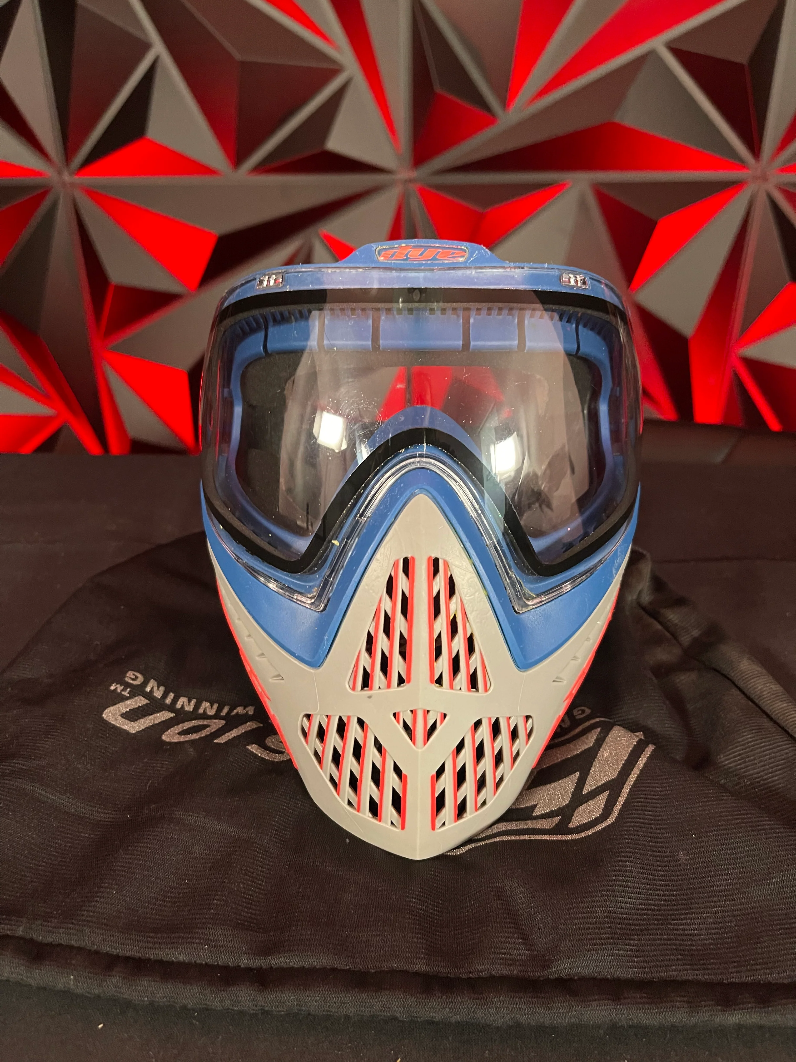 Used Dye i5 Paintball Goggle - Grey/Red w/Soft Goggle Bag - Image 2