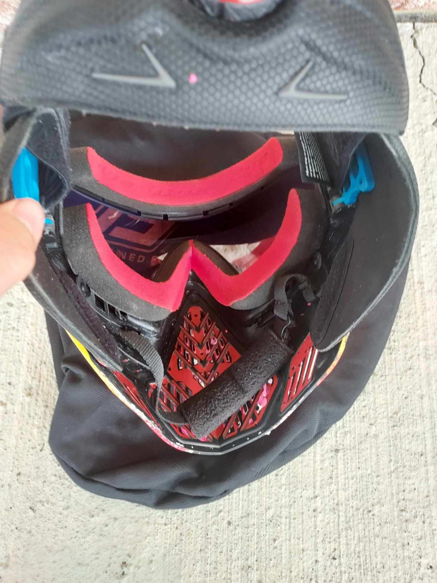 Used Dye I5 Paintball Goggle - Red/Yellow Custom Painted - Image 5
