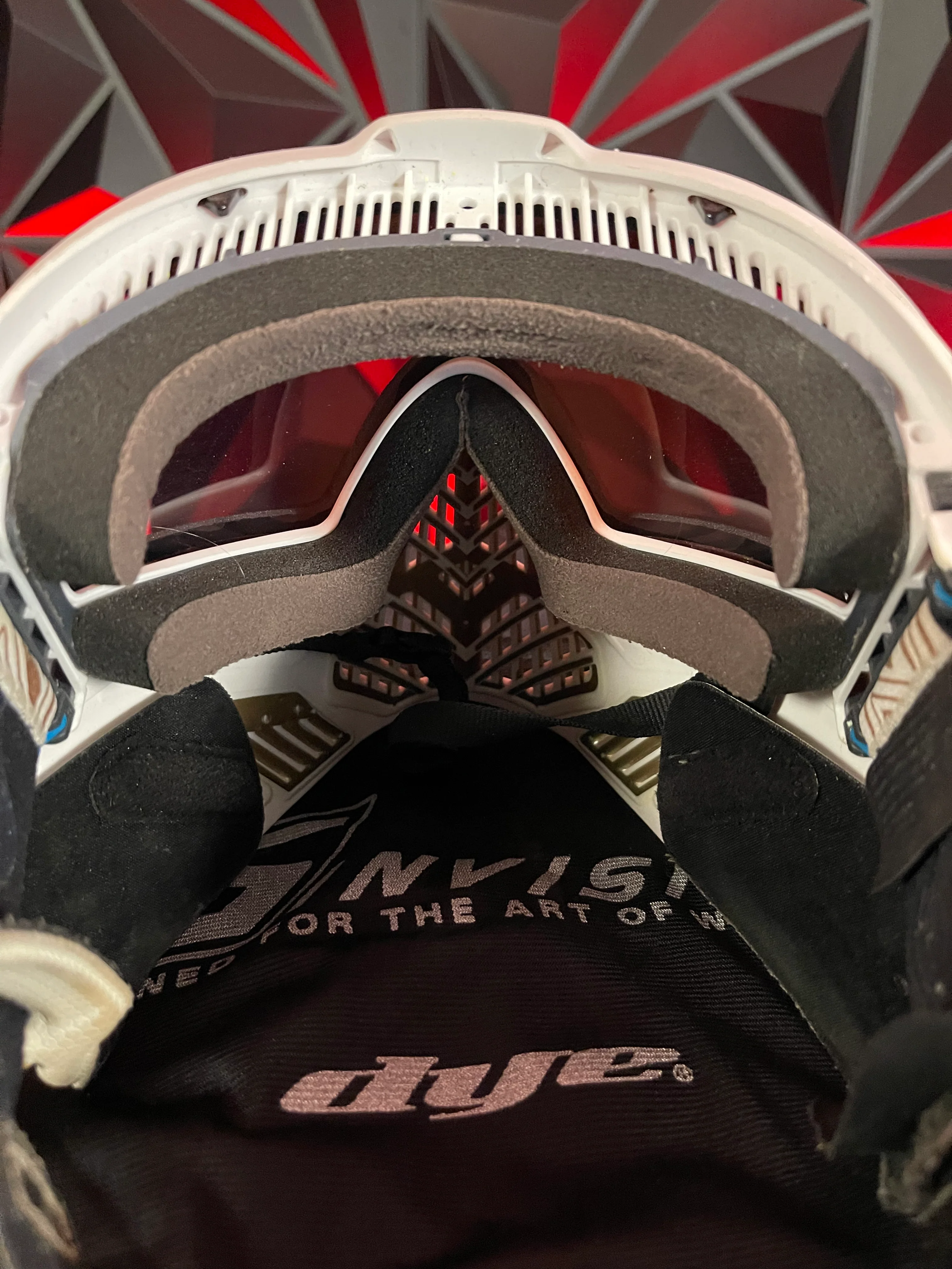 Used Dye I5 Paintball Goggle - White / Gold w/ Soft Goggle Bag - Image 6