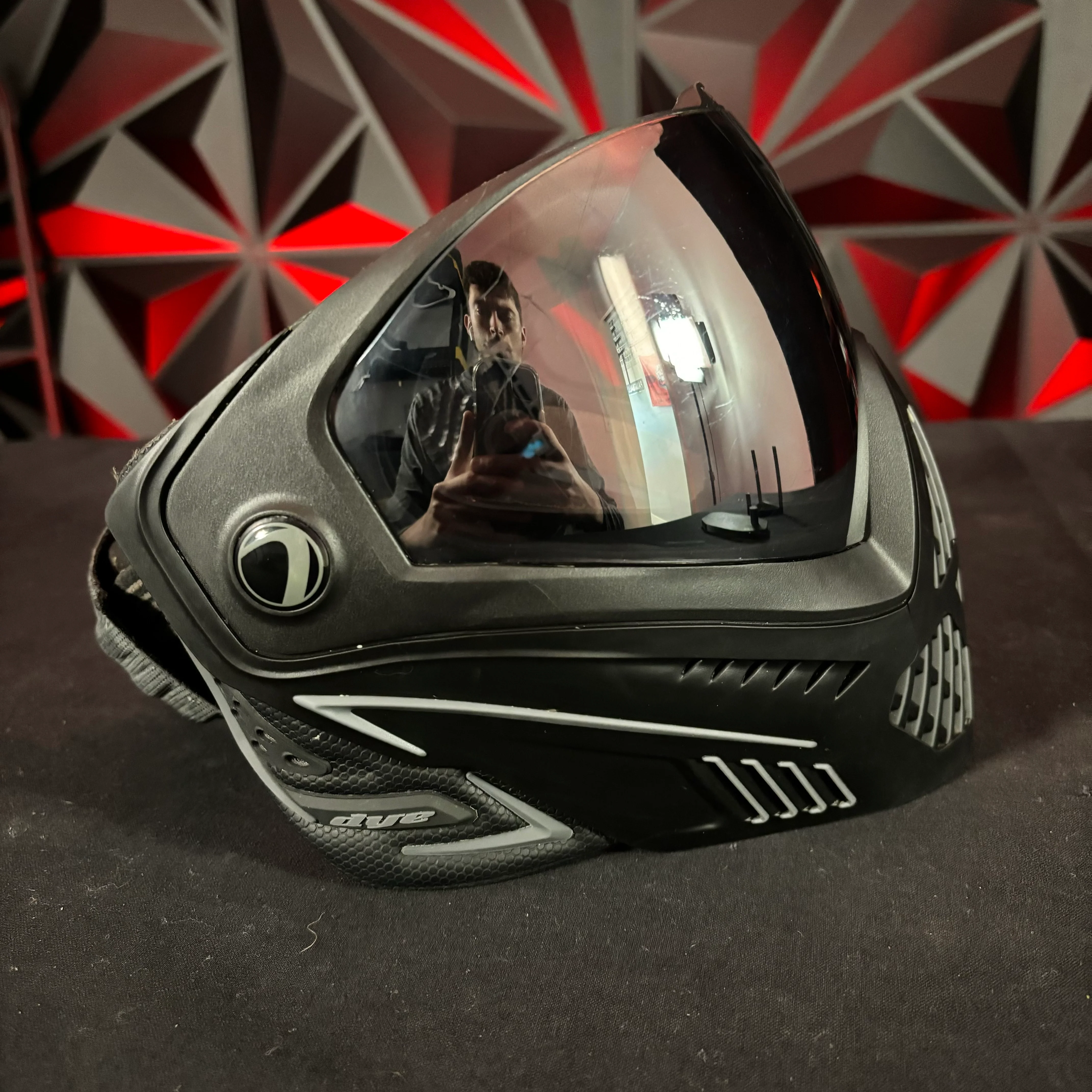 Used Dye i5 Paintball Mask - Black w/Mirrored Lens (Installed) - Image 2