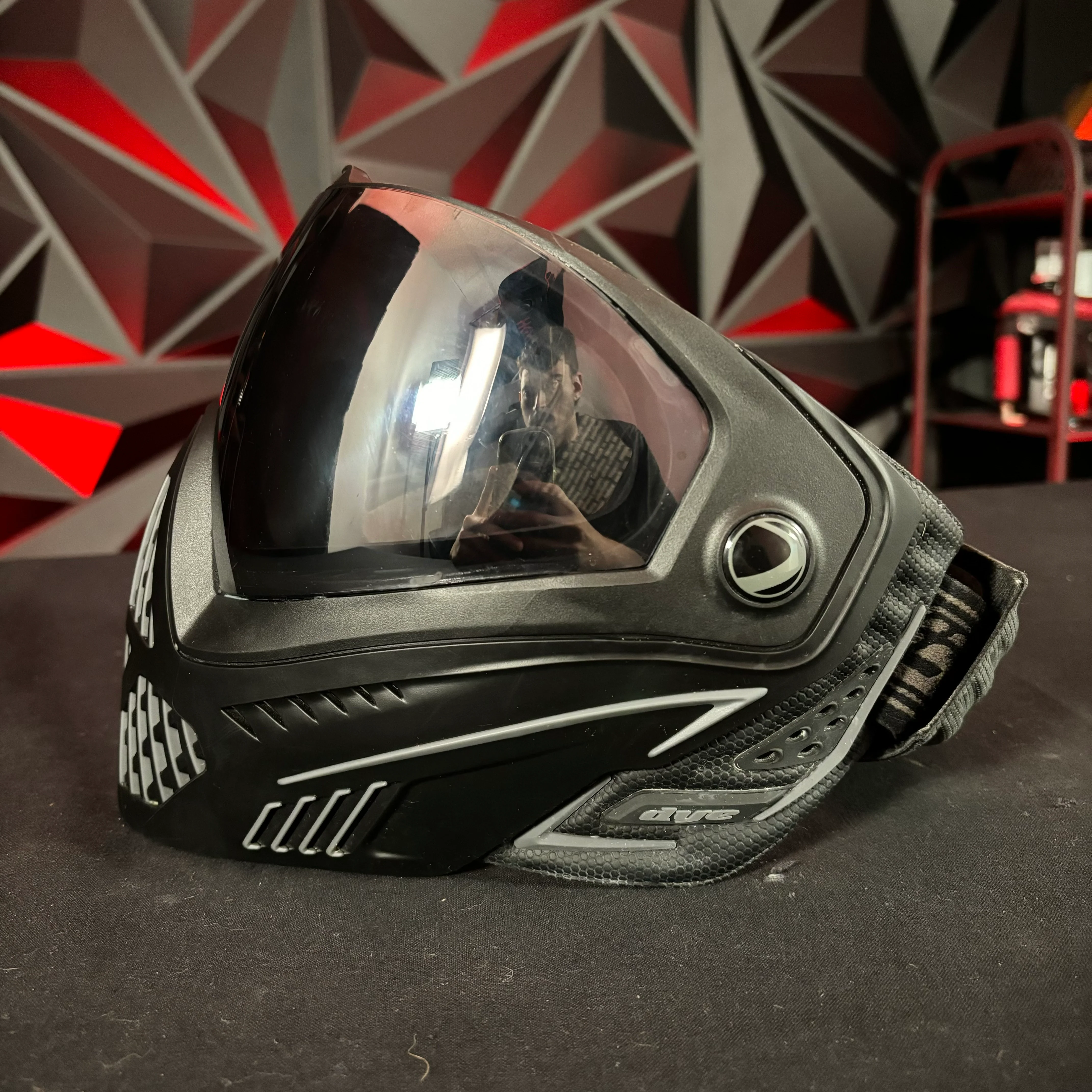 Used Dye i5 Paintball Mask - Black w/Mirrored Lens (Installed) - Image 3
