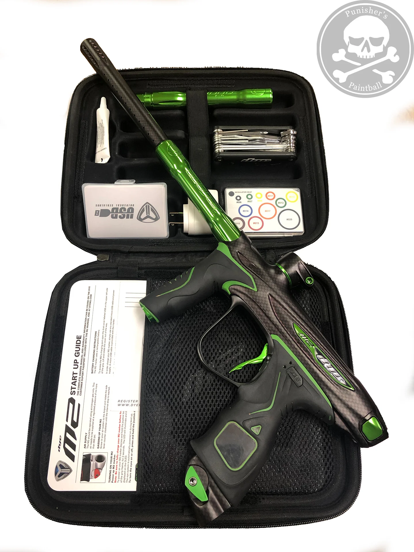 Used Dye M2 MOSAir Paintball Gun - PGA DyeCam Black/Lime - Image 2