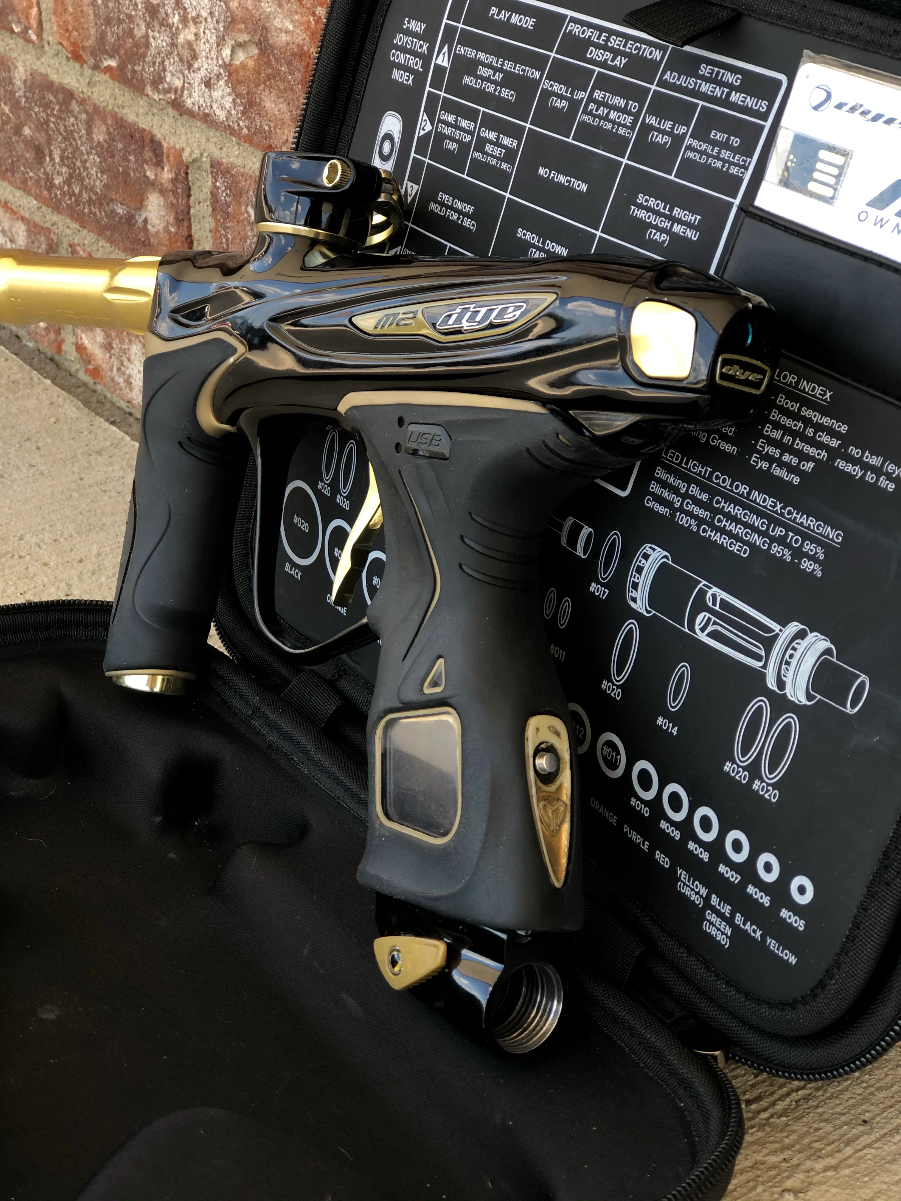 Used Dye M2 MOSAir Paintball Marker - Black/Gold - Image 3