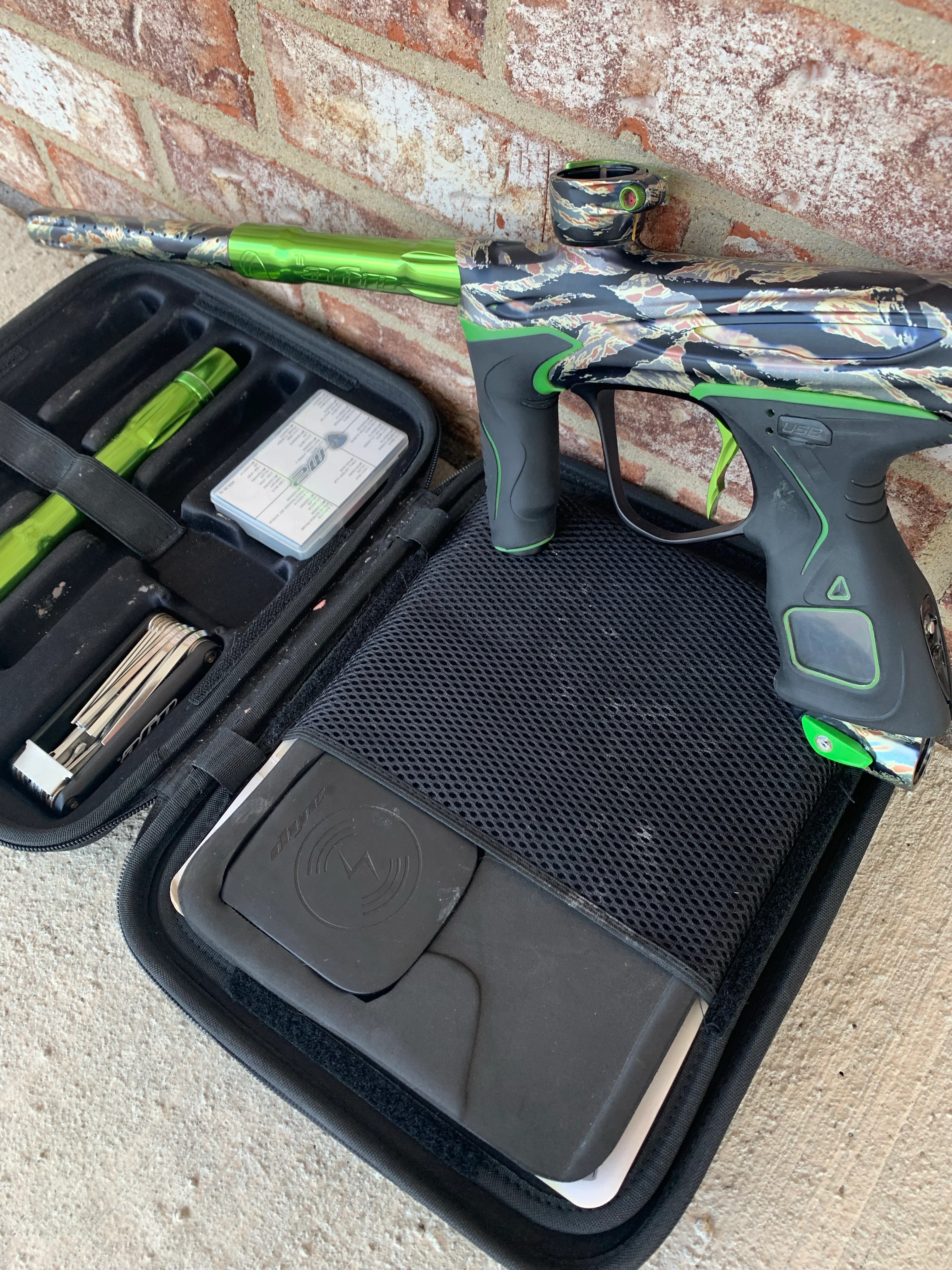 Used Dye M2 Paintball Marker- PGA Tiger Stripe/Lime - Image 4