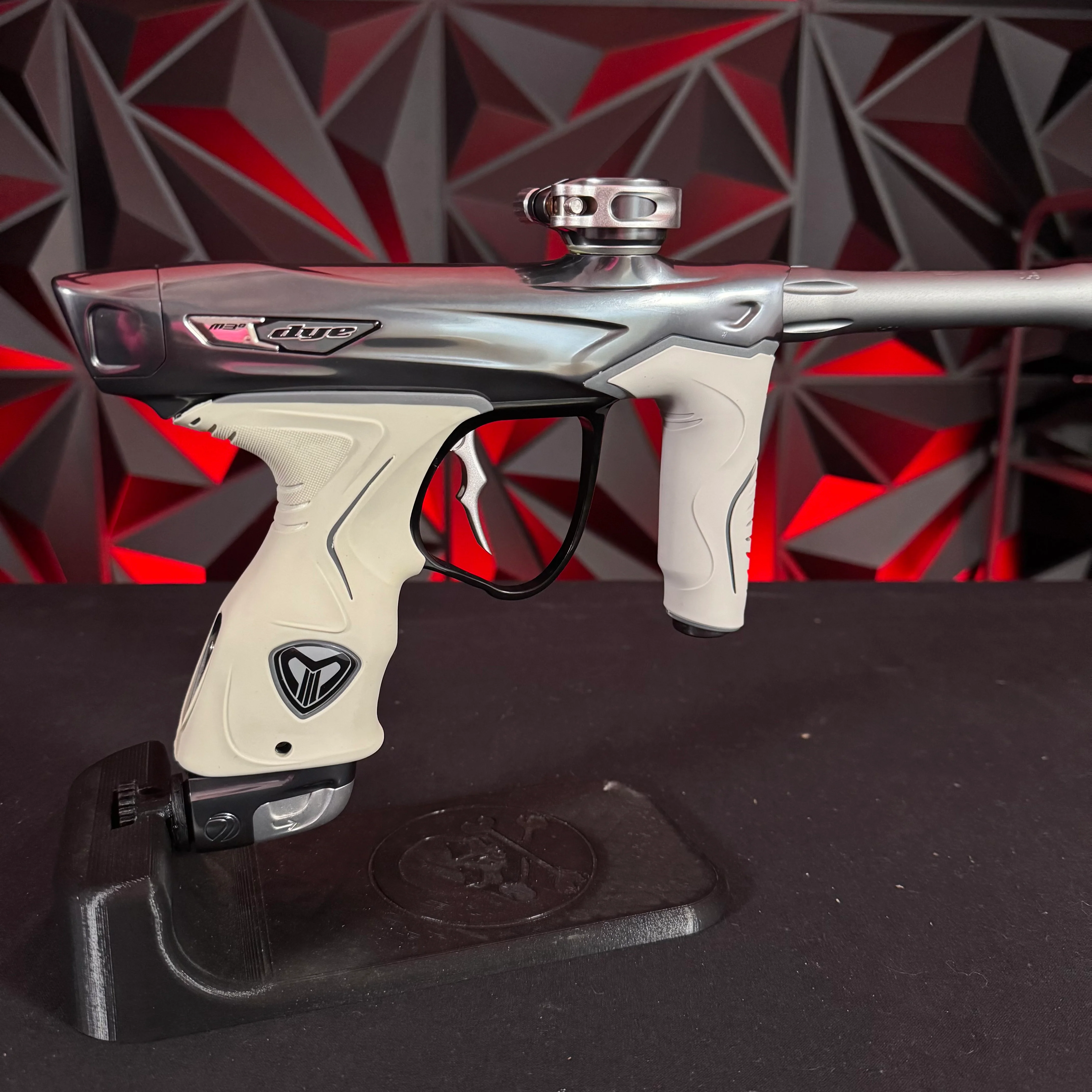Used Dye M3+ Paintball Gun - Battleship 2.0 w/MOSAir Board and Grey Grips - Image 2