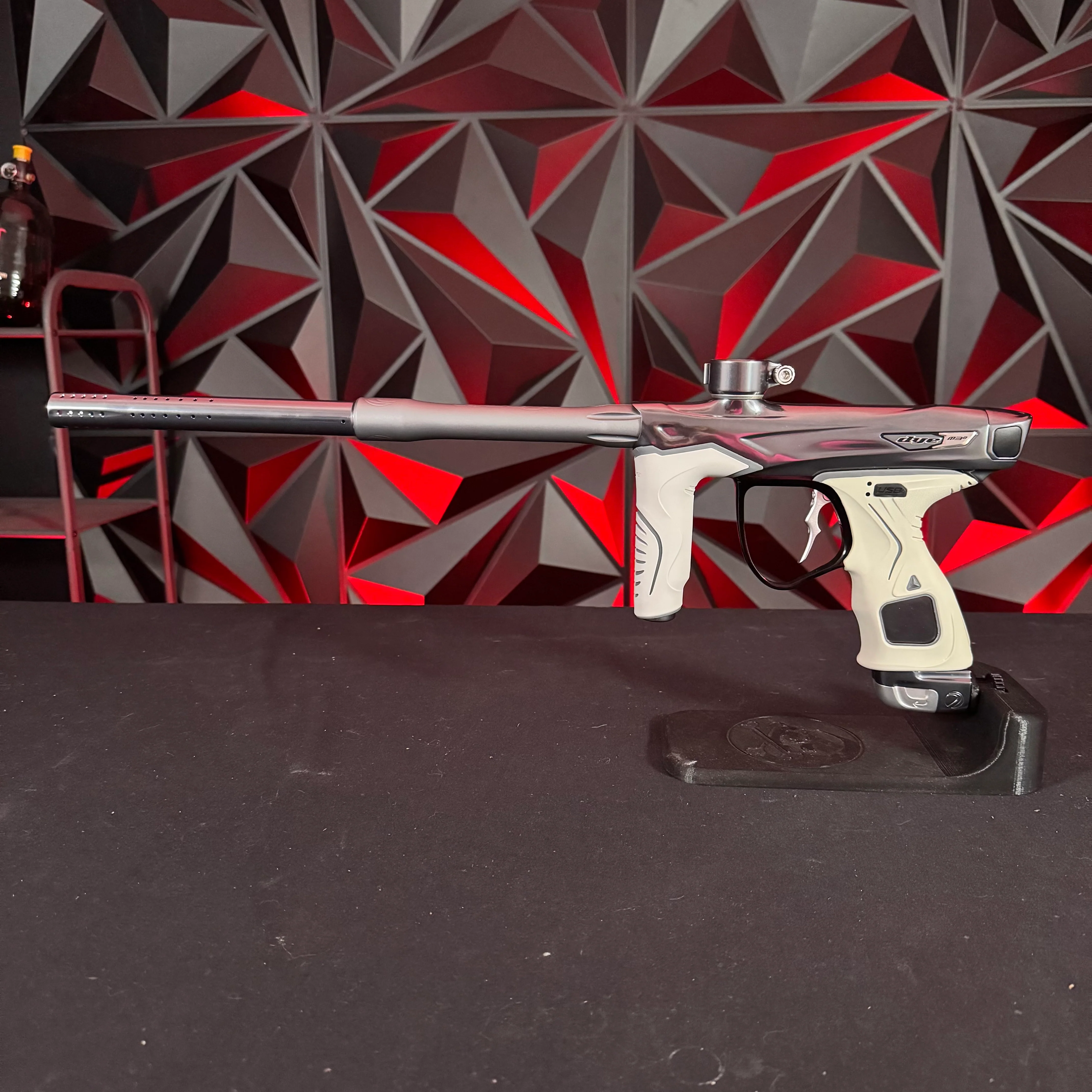 Used Dye M3+ Paintball Gun - Battleship 2.0 w/MOSAir Board and Grey Grips - Image 7