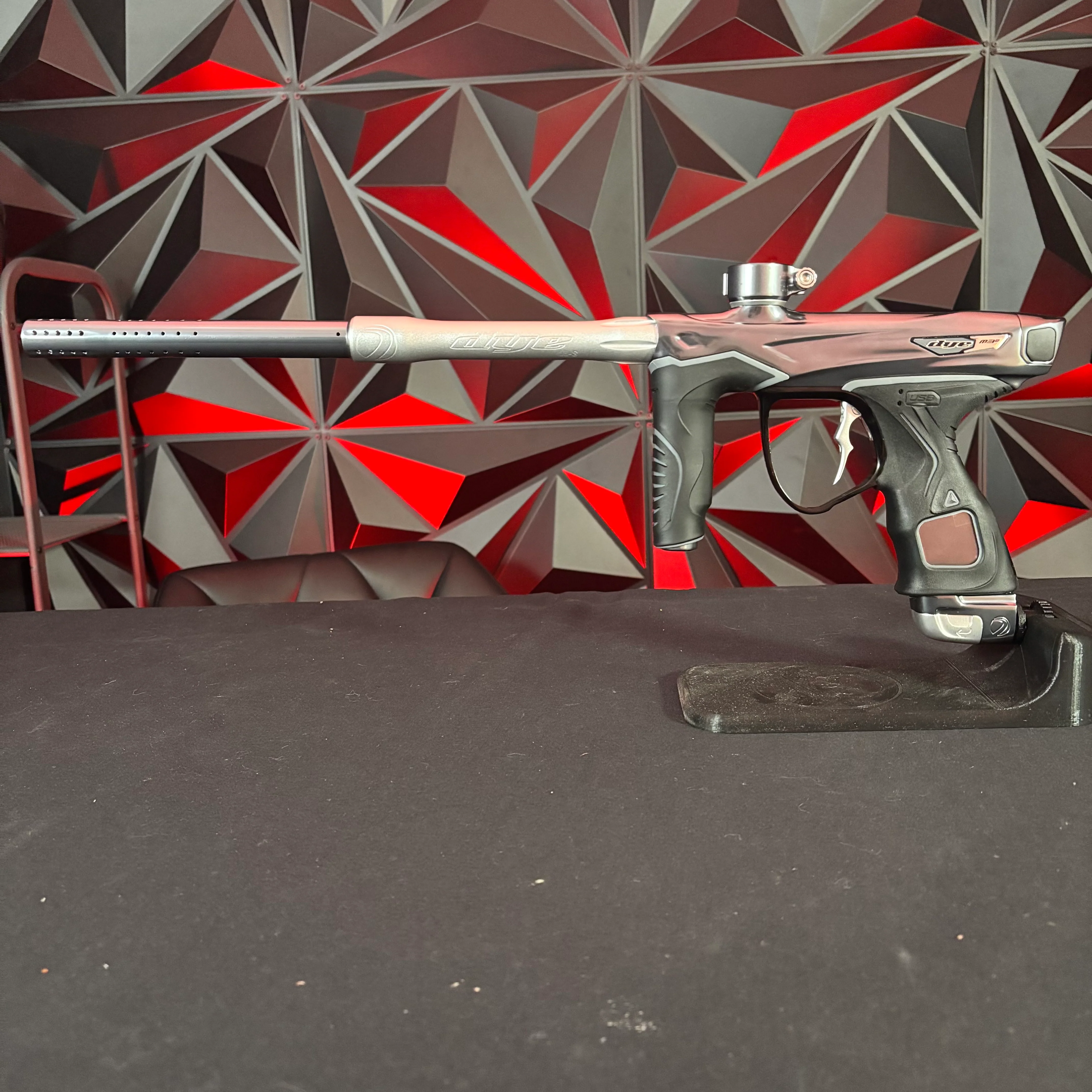 Used Dye M3+ Paintball Gun - Battleship 2.0 w/MOSAir Board and Black Grips - Image 7