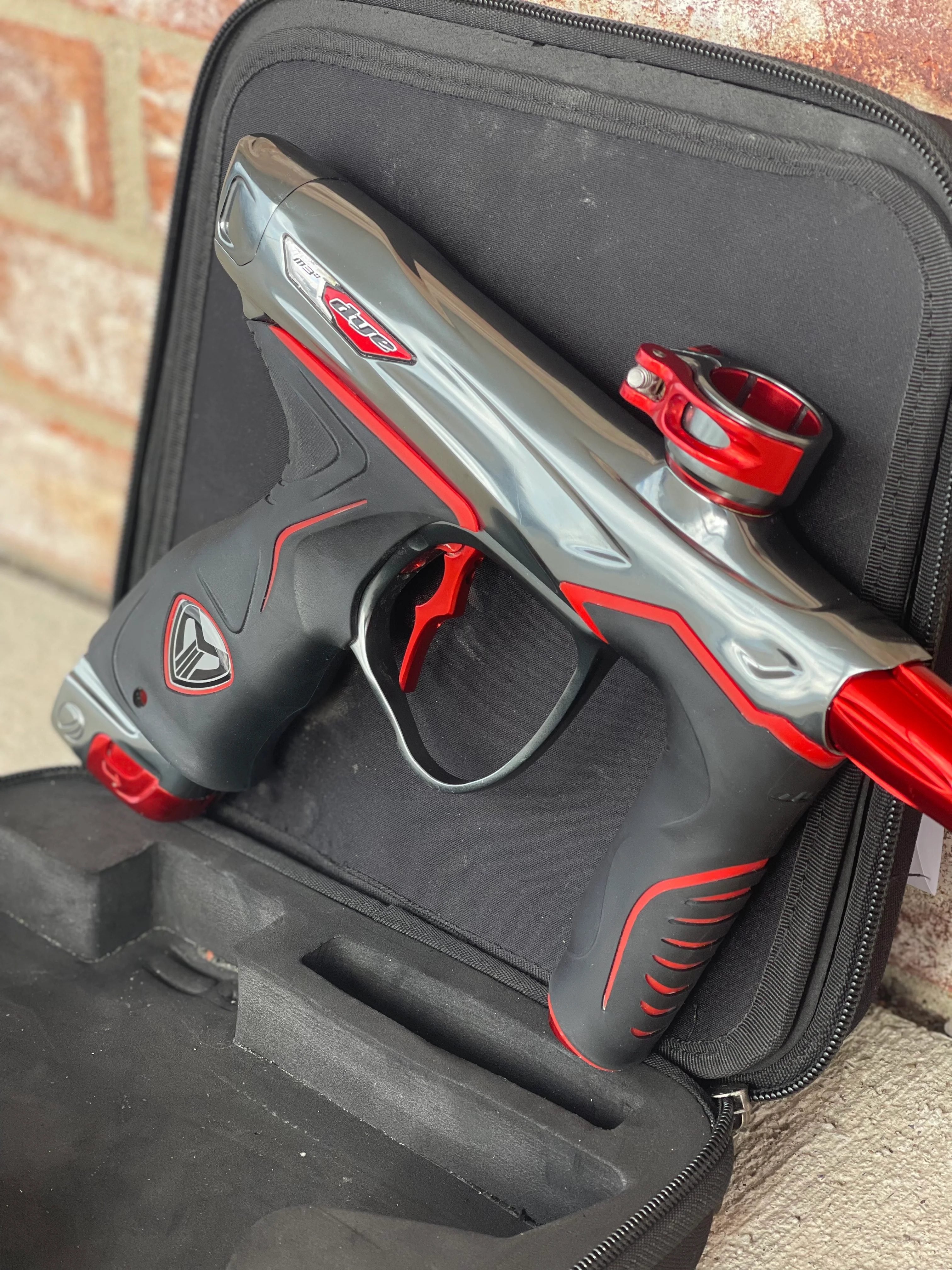 Used Dye M3+ Paintball Gun - Grey/Red - Image 3