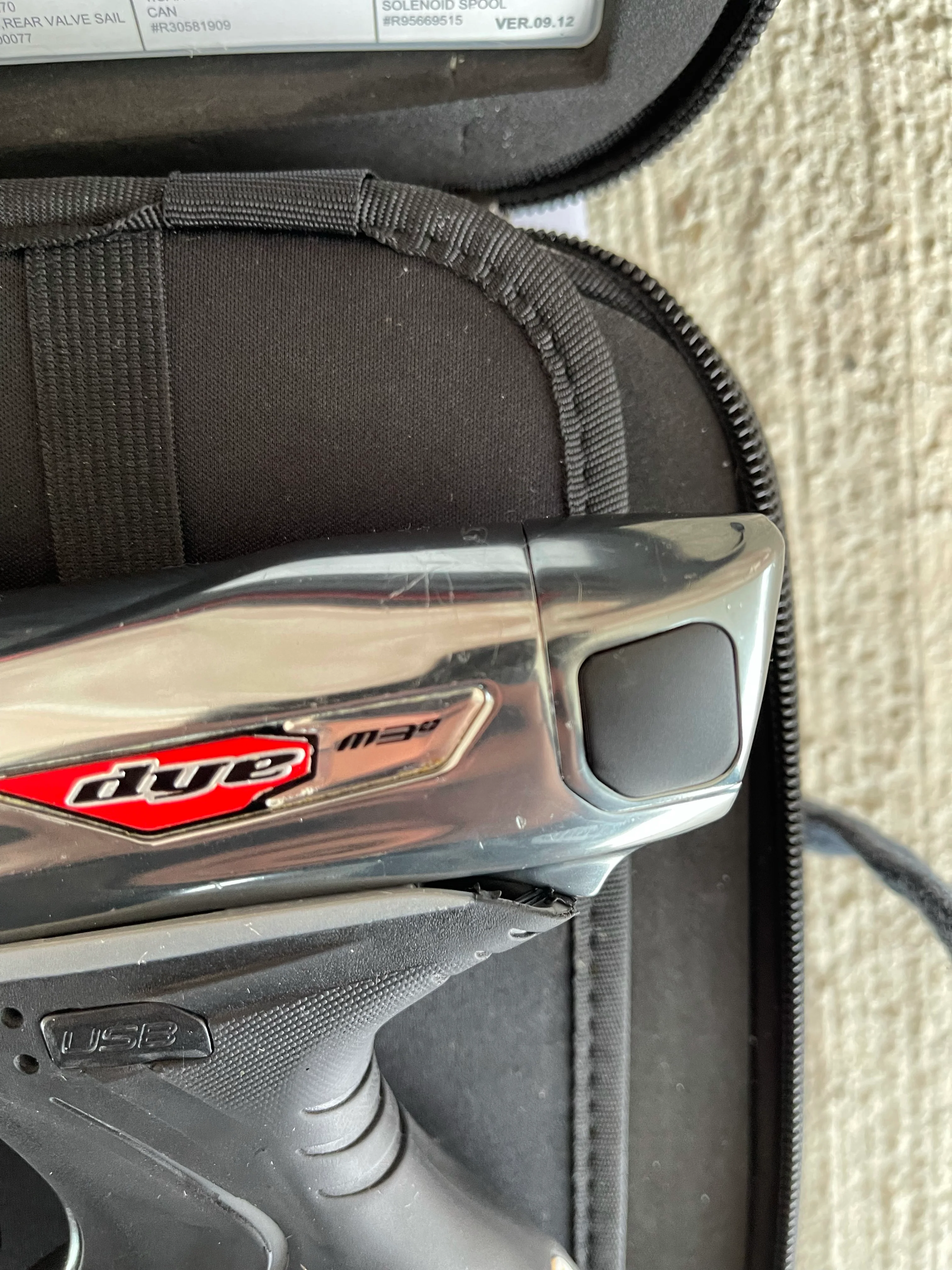 Used Dye M3+ Paintball Gun - Grey/Red - Image 8