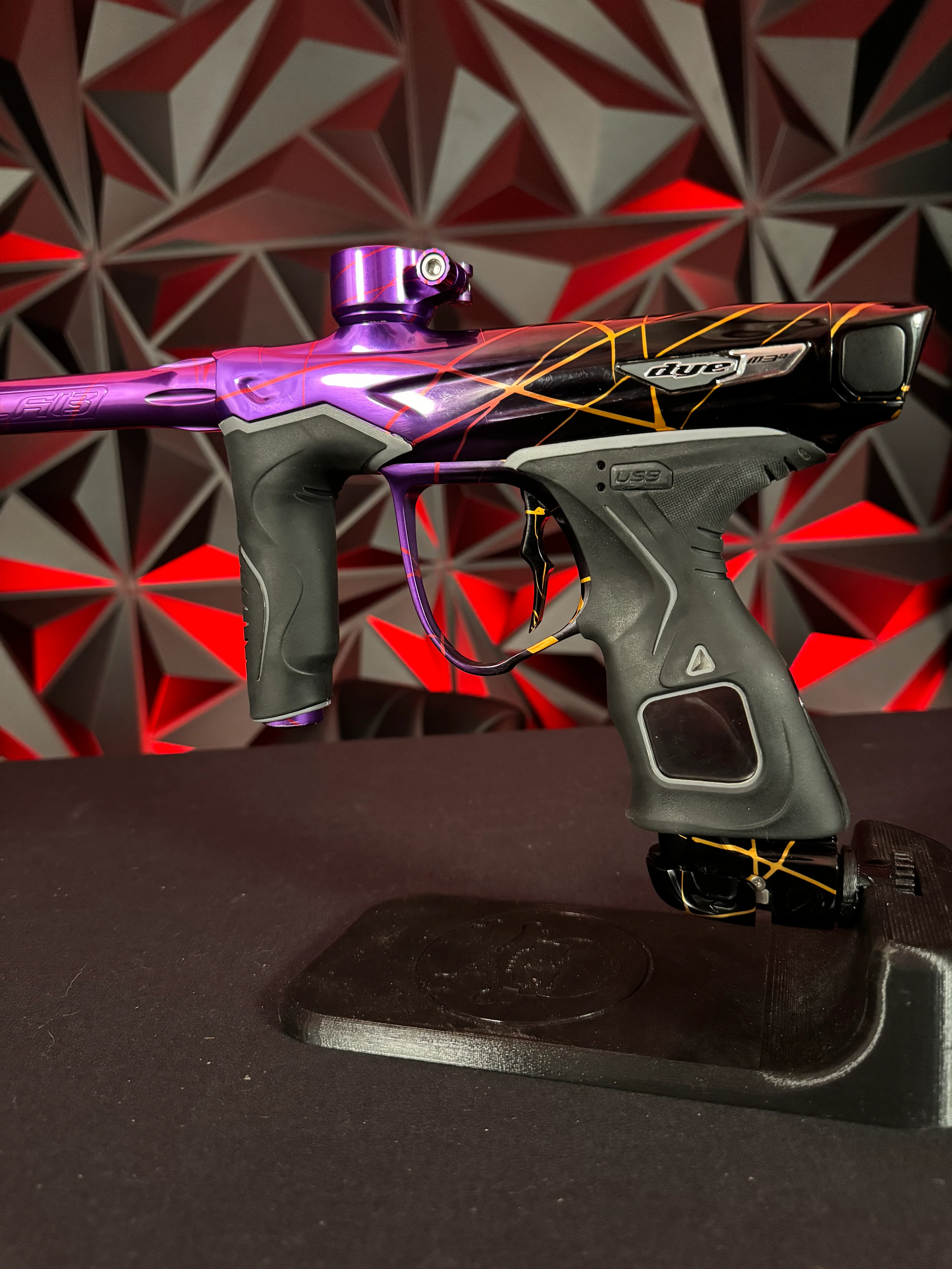 Used Dye M3+ Paintball Marker - Polished Black/Purple/Green Splash (Kawasaki) - Image 3