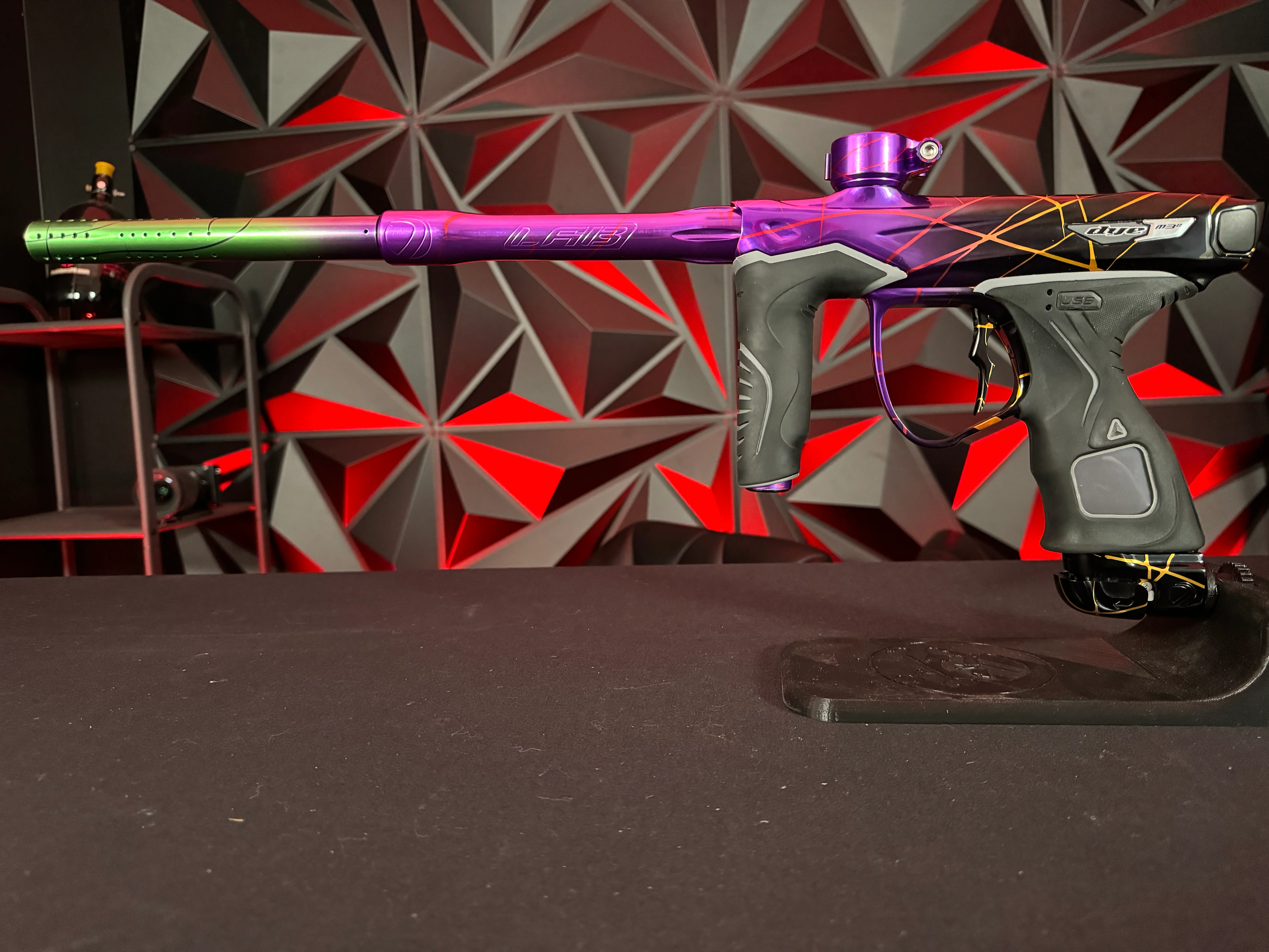 Used Dye M3+ Paintball Marker - Polished Black/Purple/Green Splash (Kawasaki) - Image 6