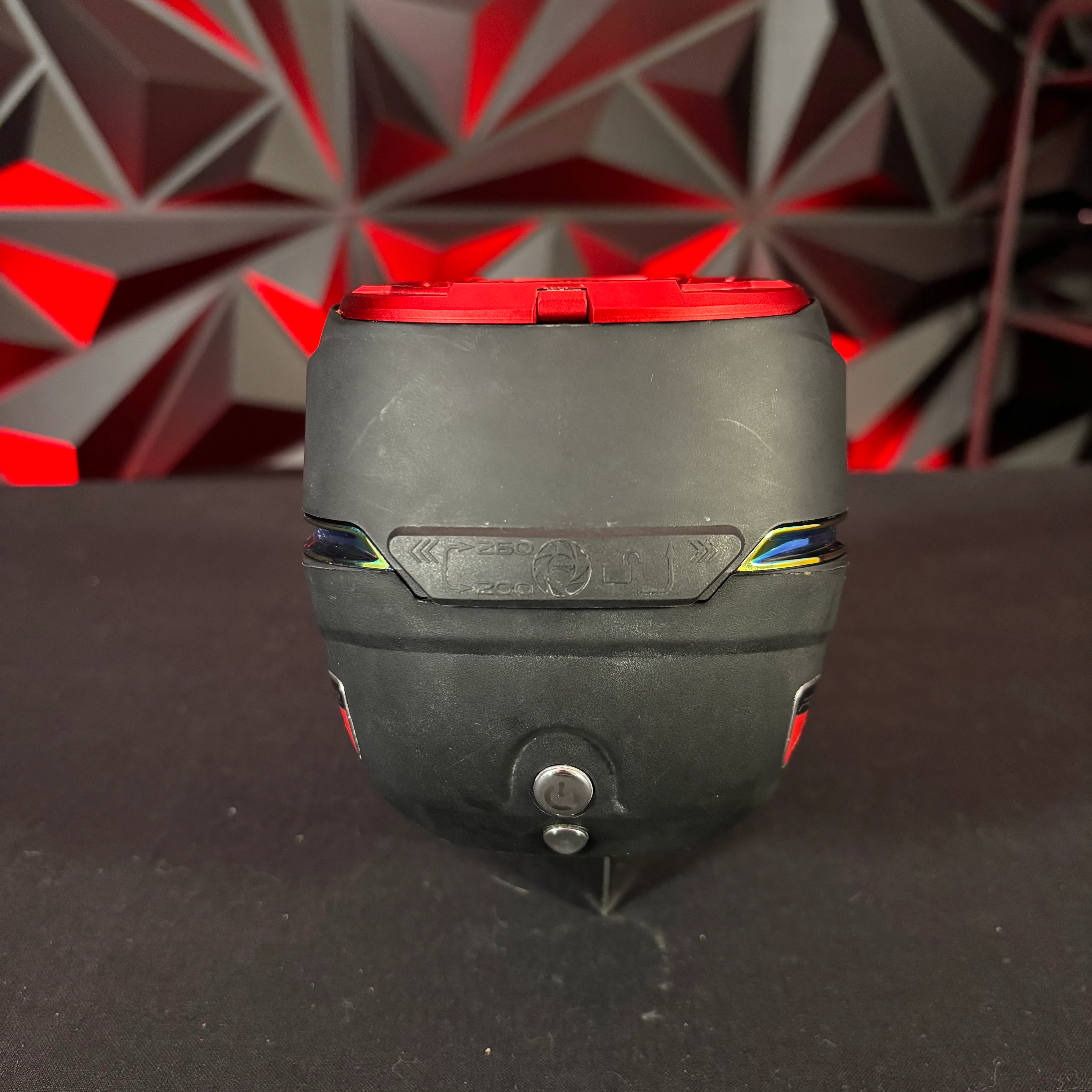 Used Dye R2 Paintball Loader - Fire w/ Red Evo Metal Speedfeed - Image 2