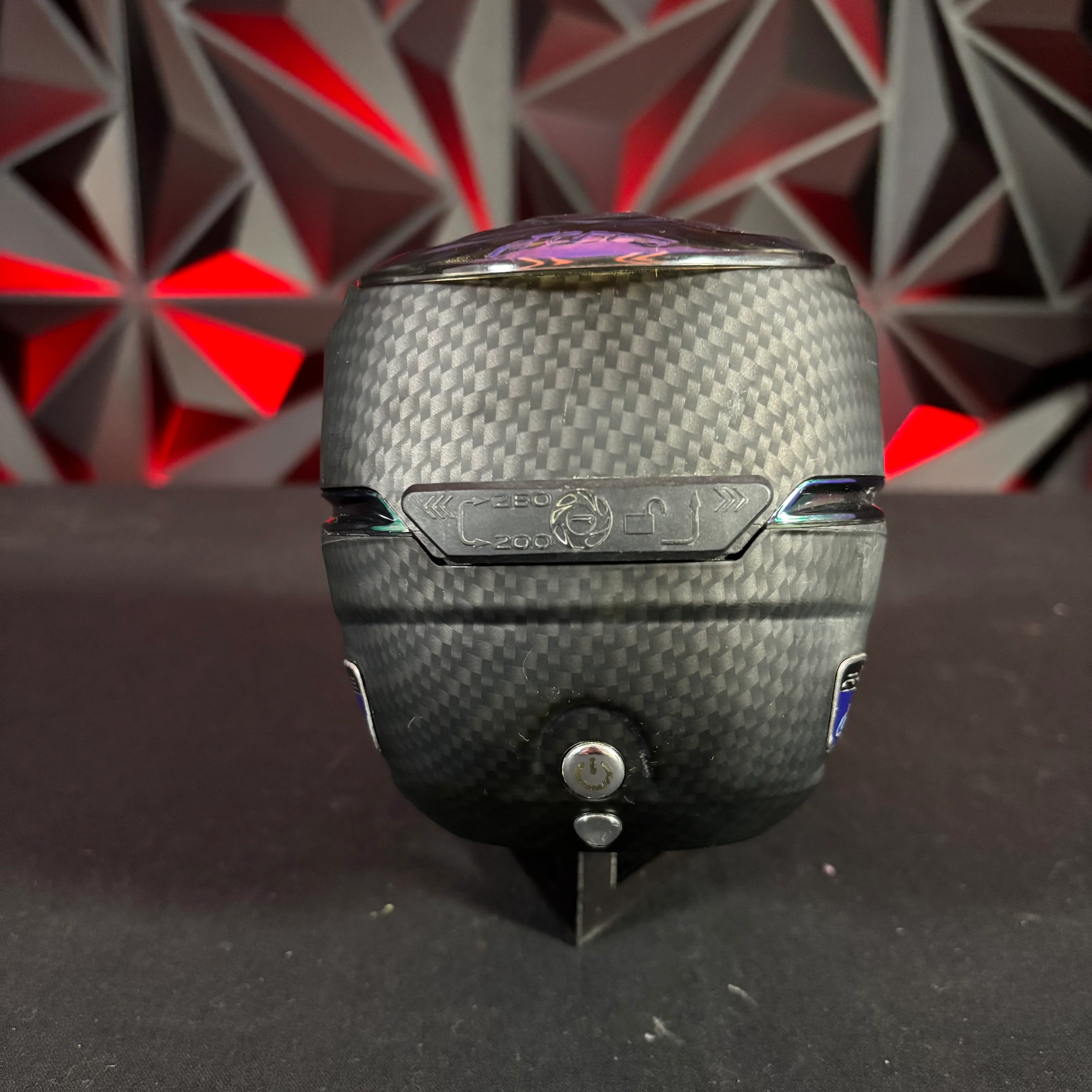 Used Dye R2 Paintball Loader - Carbon/Blue Black Ice  w/Rain Lid - Image 3