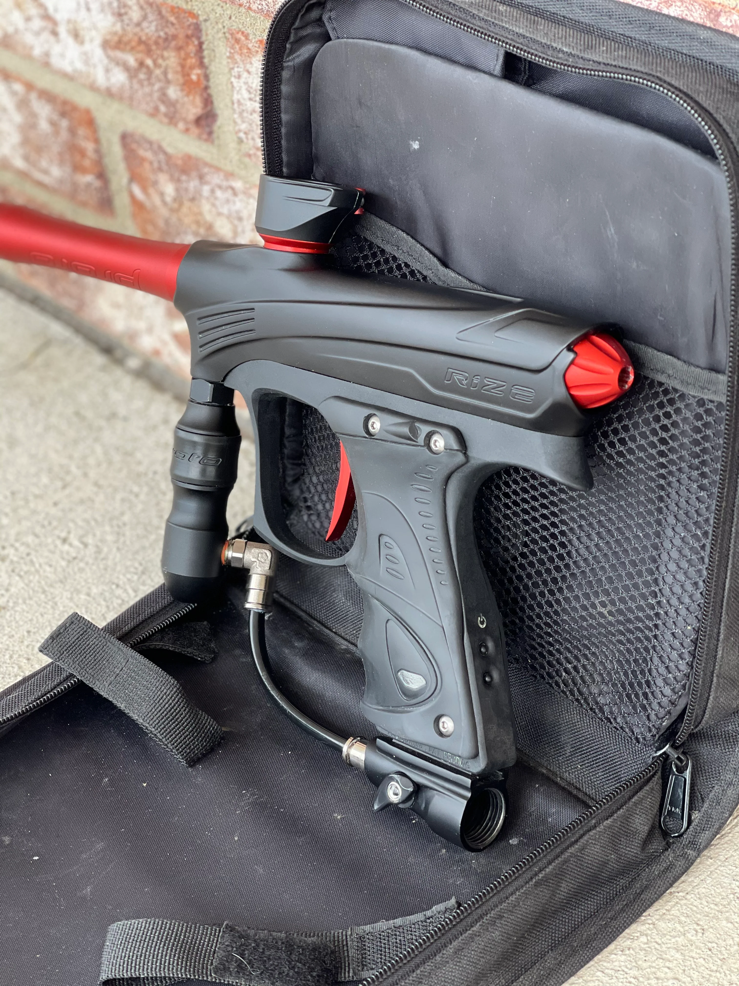 Used Dye Rize Maxxed Paintball Gun - Black with Red - Image 4
