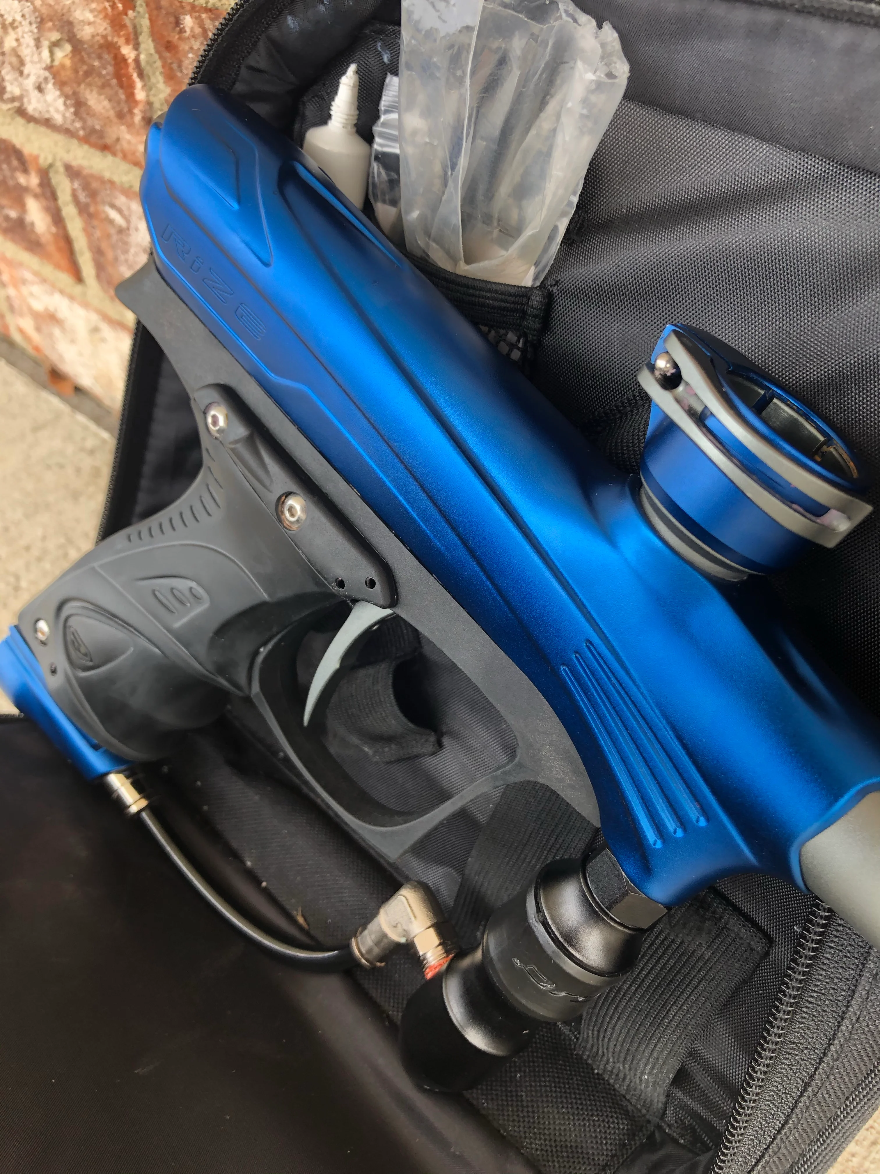 Used Dye Rize Maxxed Paintball Gun - Blue with Gray - Image 2
