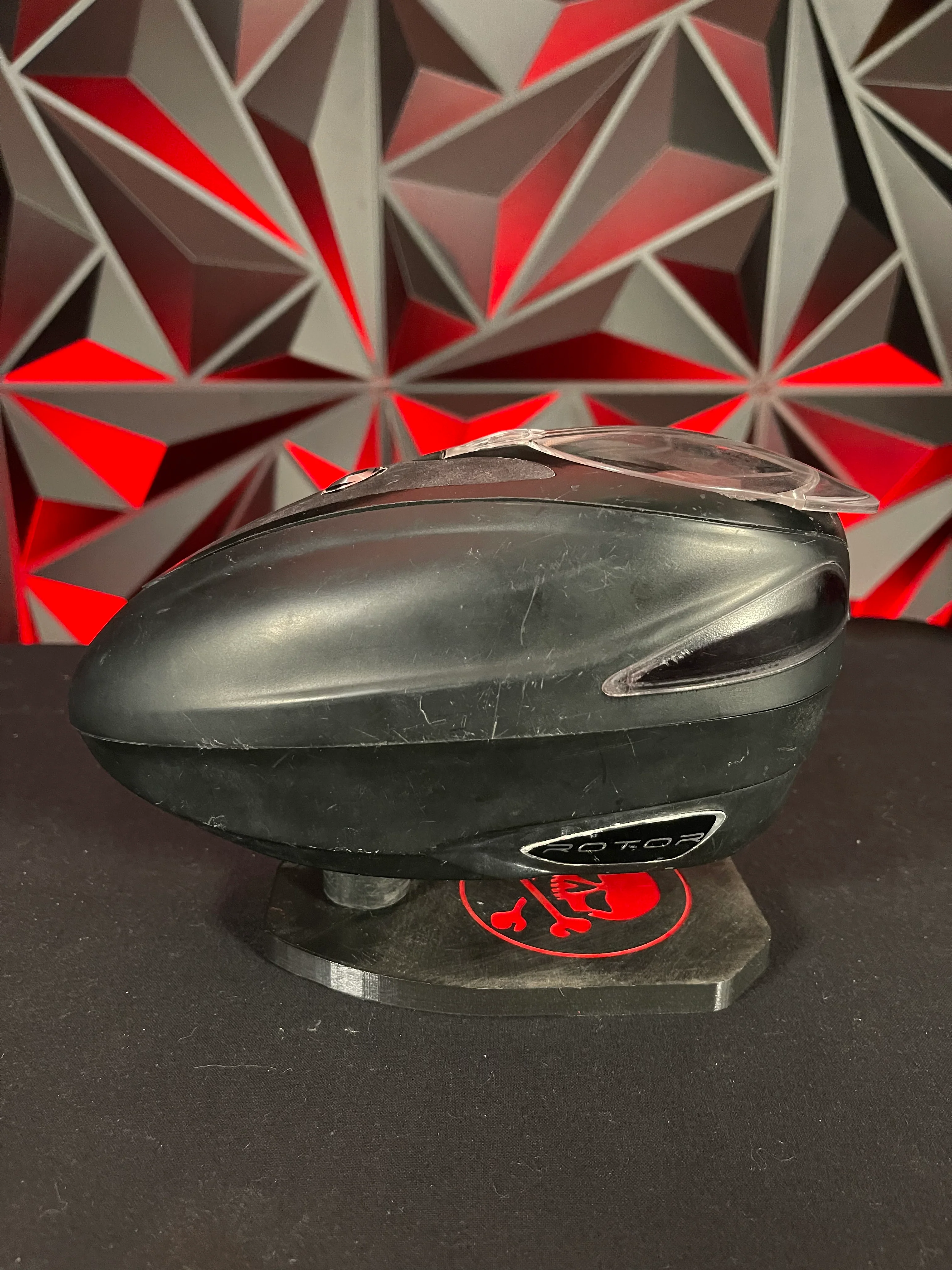 Used Dye Rotor (Original Rotor) Paintball Loader - Black w/ Rain Lid - Image 2