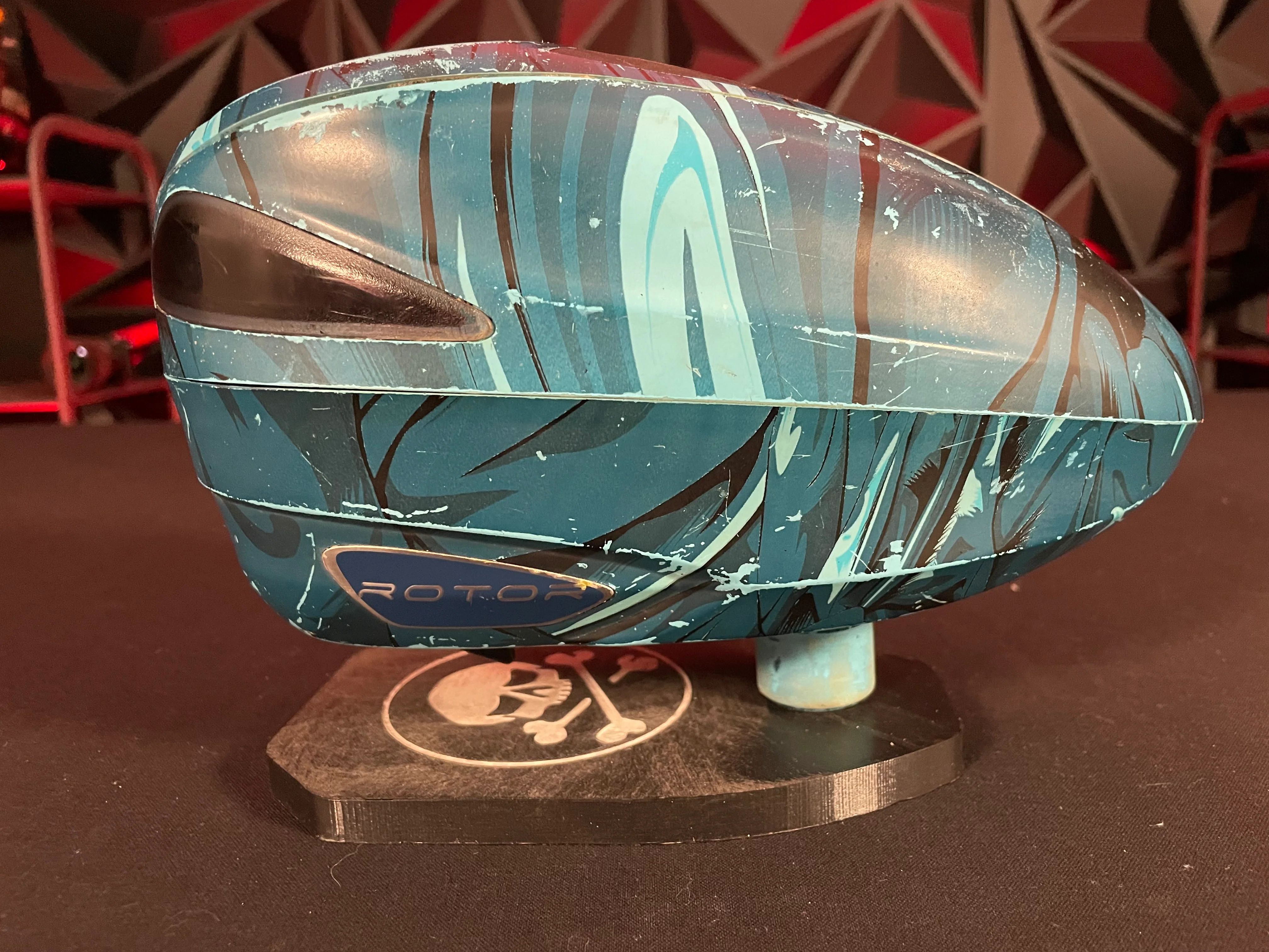 Used Dye Rotor Paintball Loader - Graphic Blue w/Speedfeed