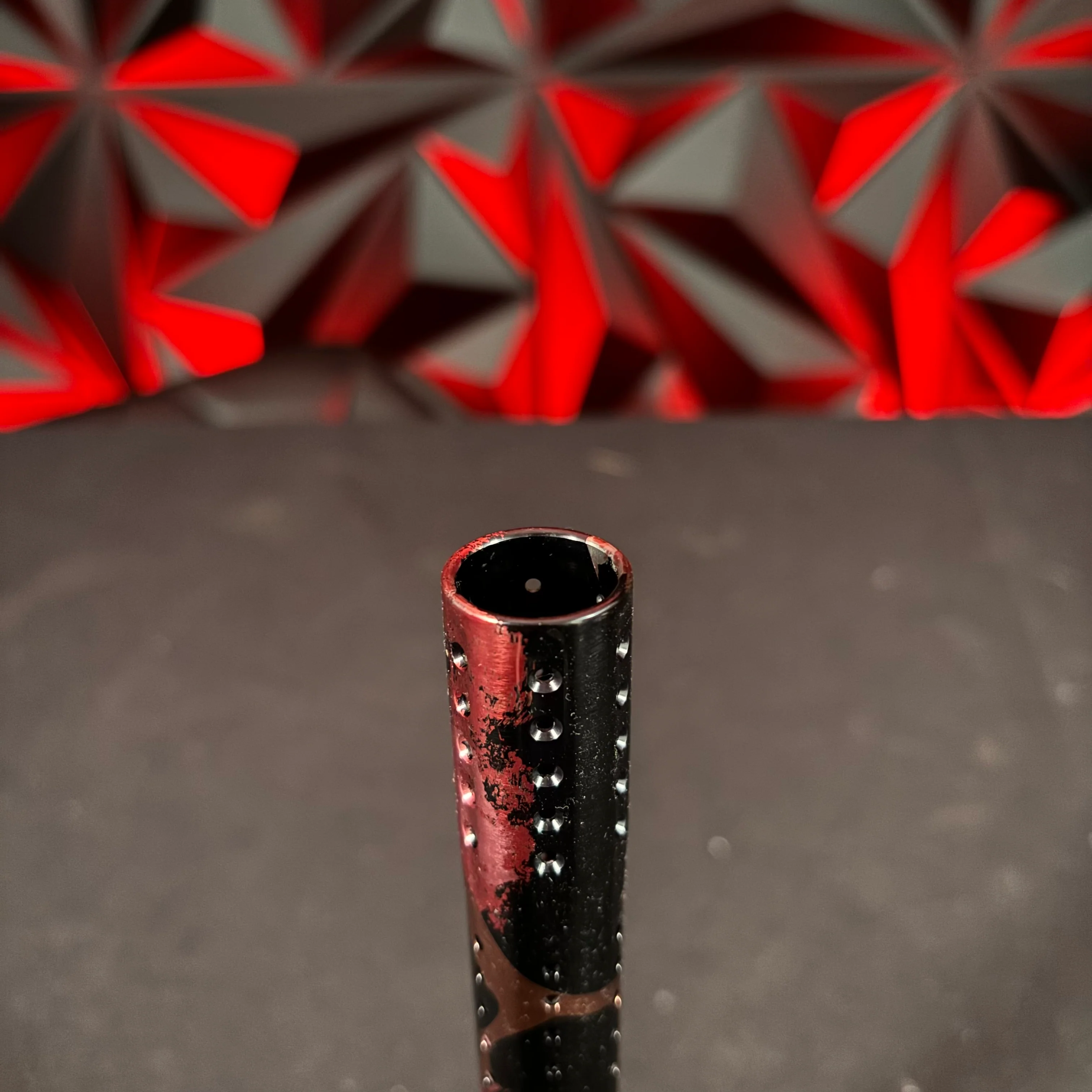 Used Dye UL Paintball Barrel Tip - Custom Polished Black/Red - Image 2