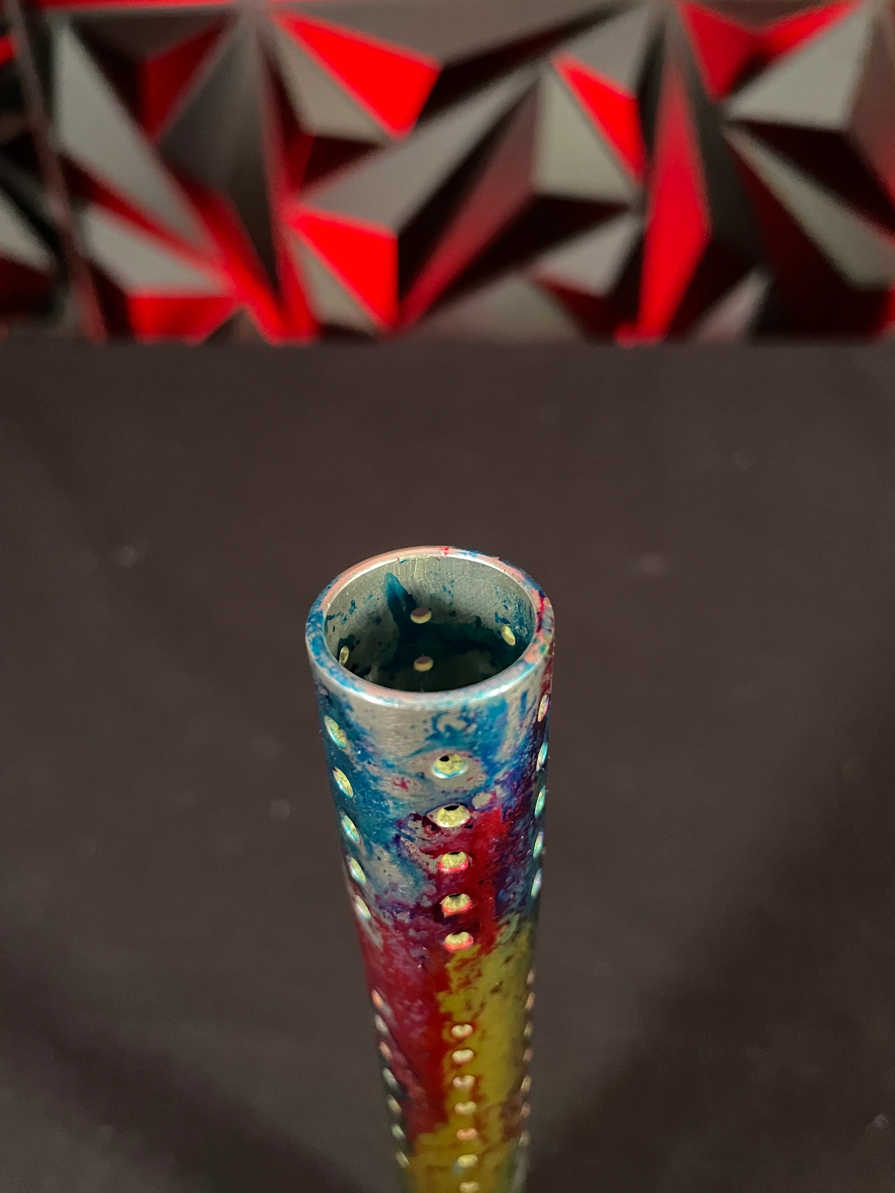 Used Dye UL-S Paintball Barrel Tip w/Custom Polished Multi-Color Anno - Image 2