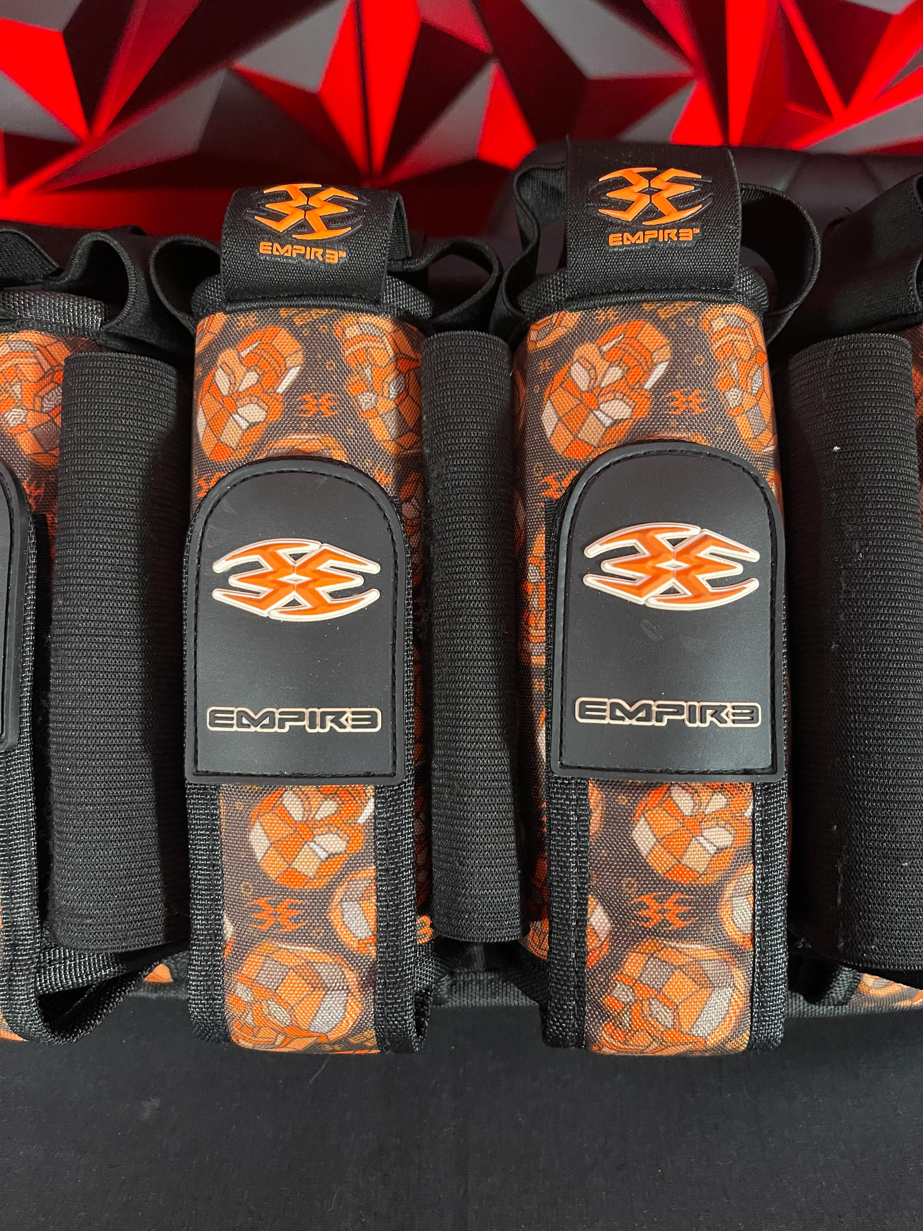 Used Empire 4+5 Paintball Pod Pack- Orange Skull/Black - Image 2