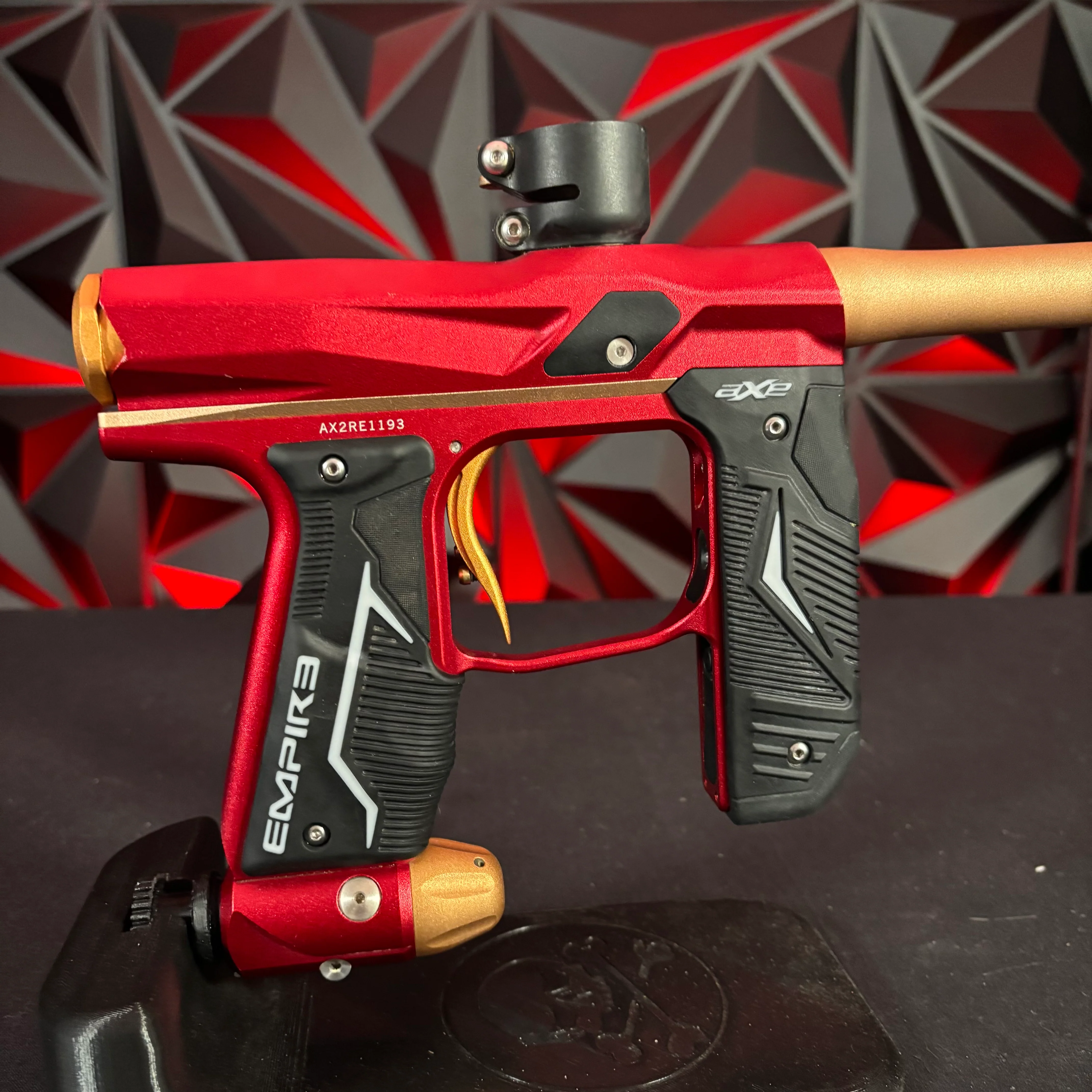 Used Empire Axe 2.0 Paintball Gun - Red/Gold - Image 2