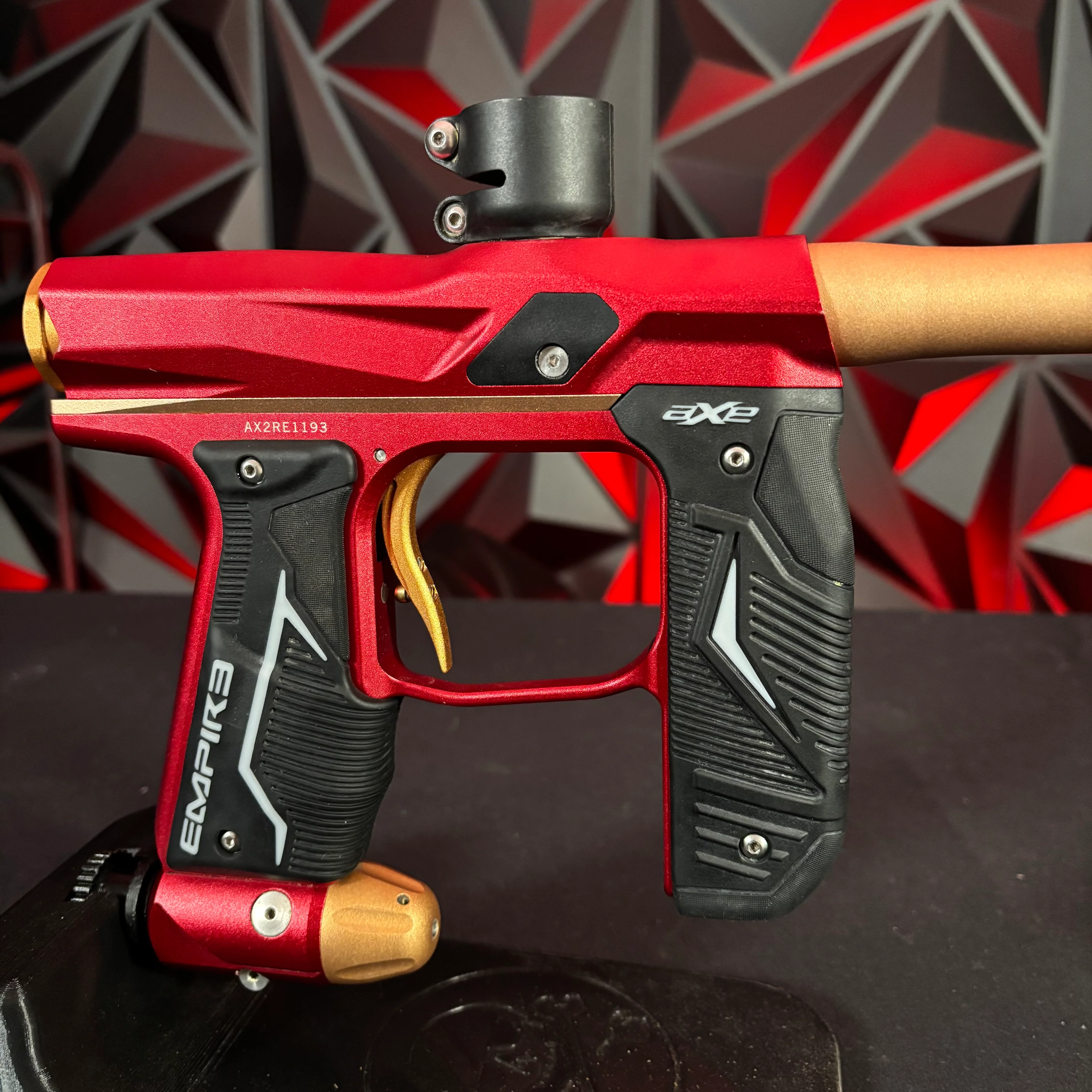 Used Empire Axe 2.0 Paintball Gun - Red/Gold - Image 3