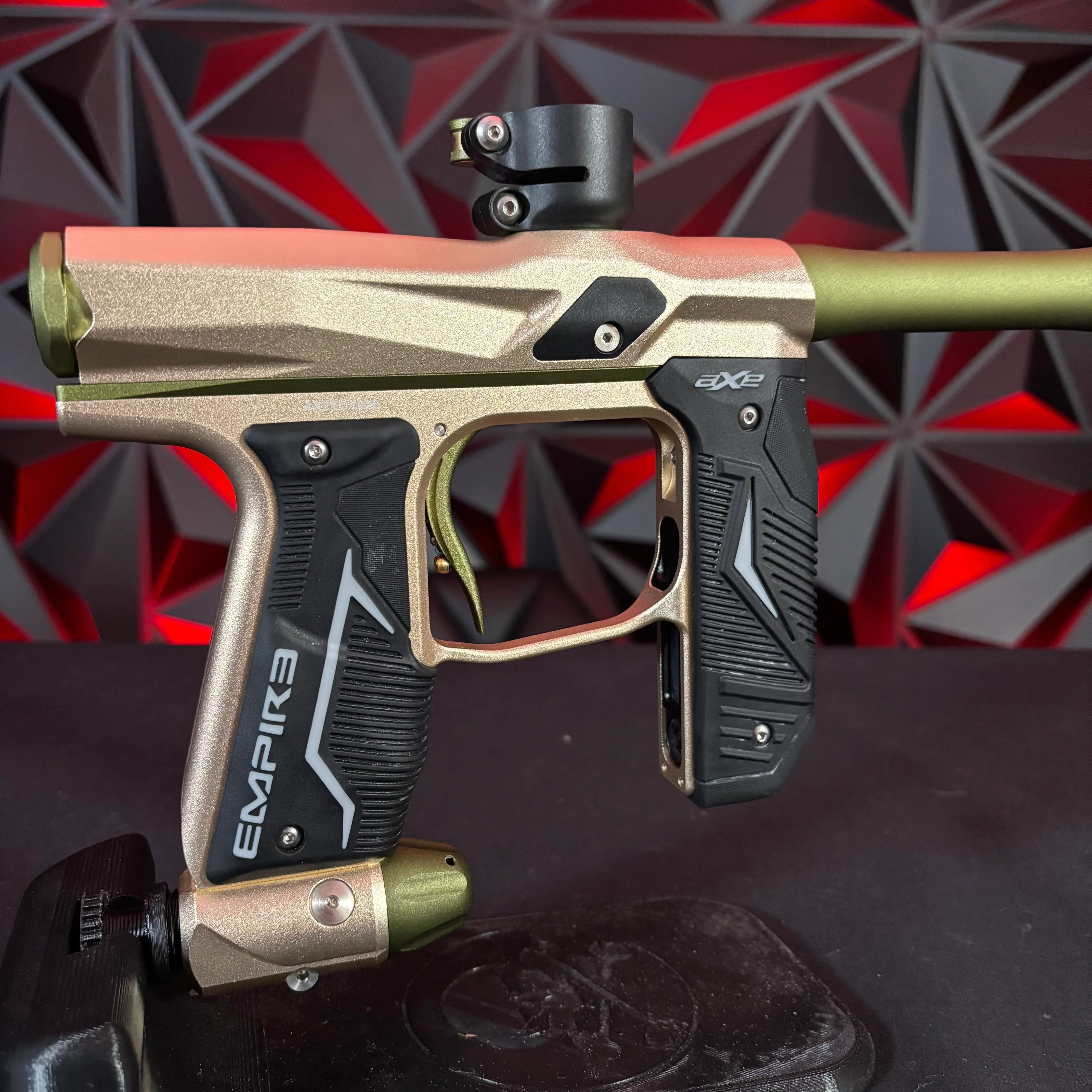 Used Empire Axe 2.0 Paintball Gun - Tan/Olive w/ Redline Board - Image 2