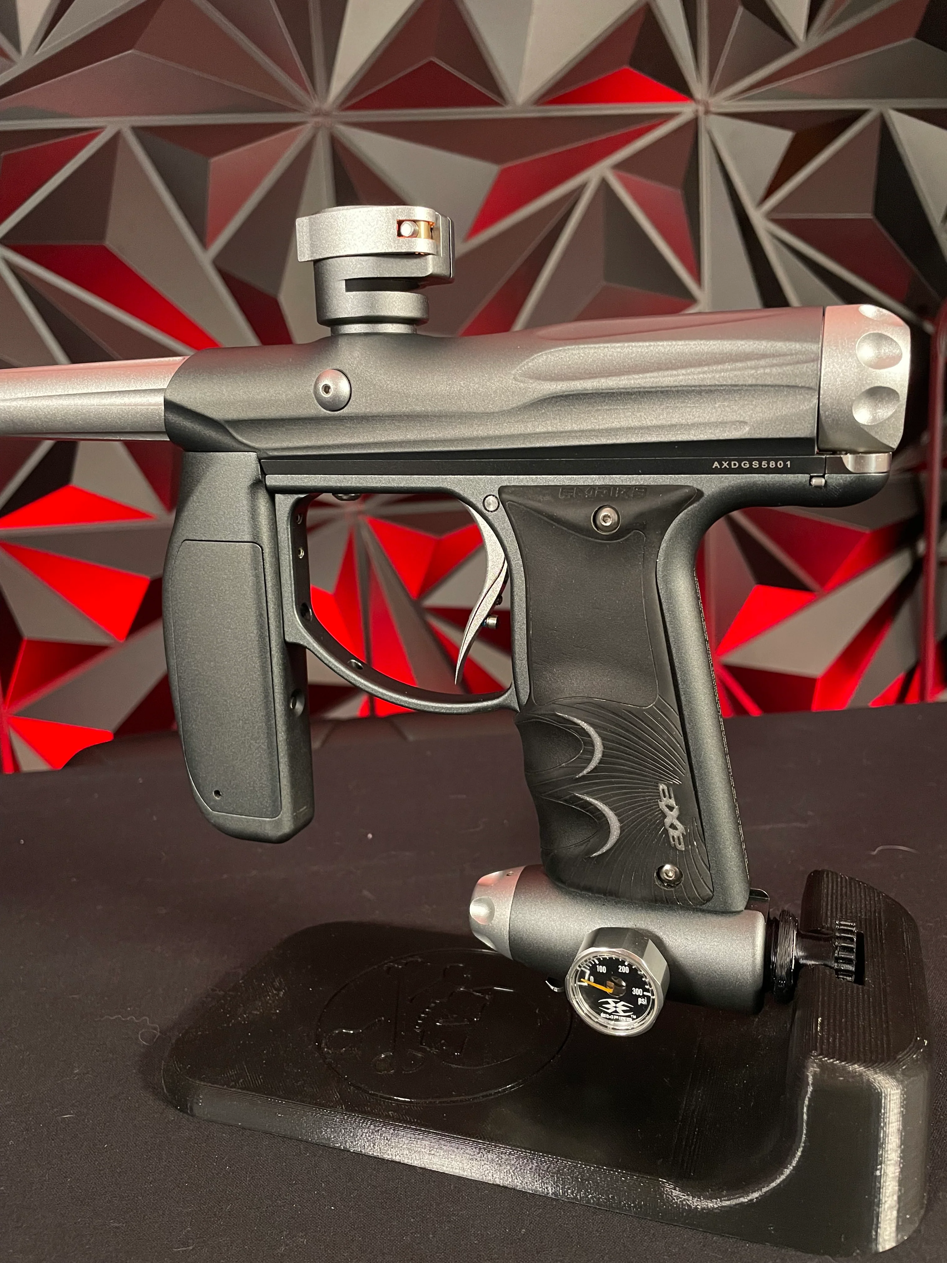 Used Empire Axe Paintball Gun - Dark Grey/Silver w/Redline Board - Image 2