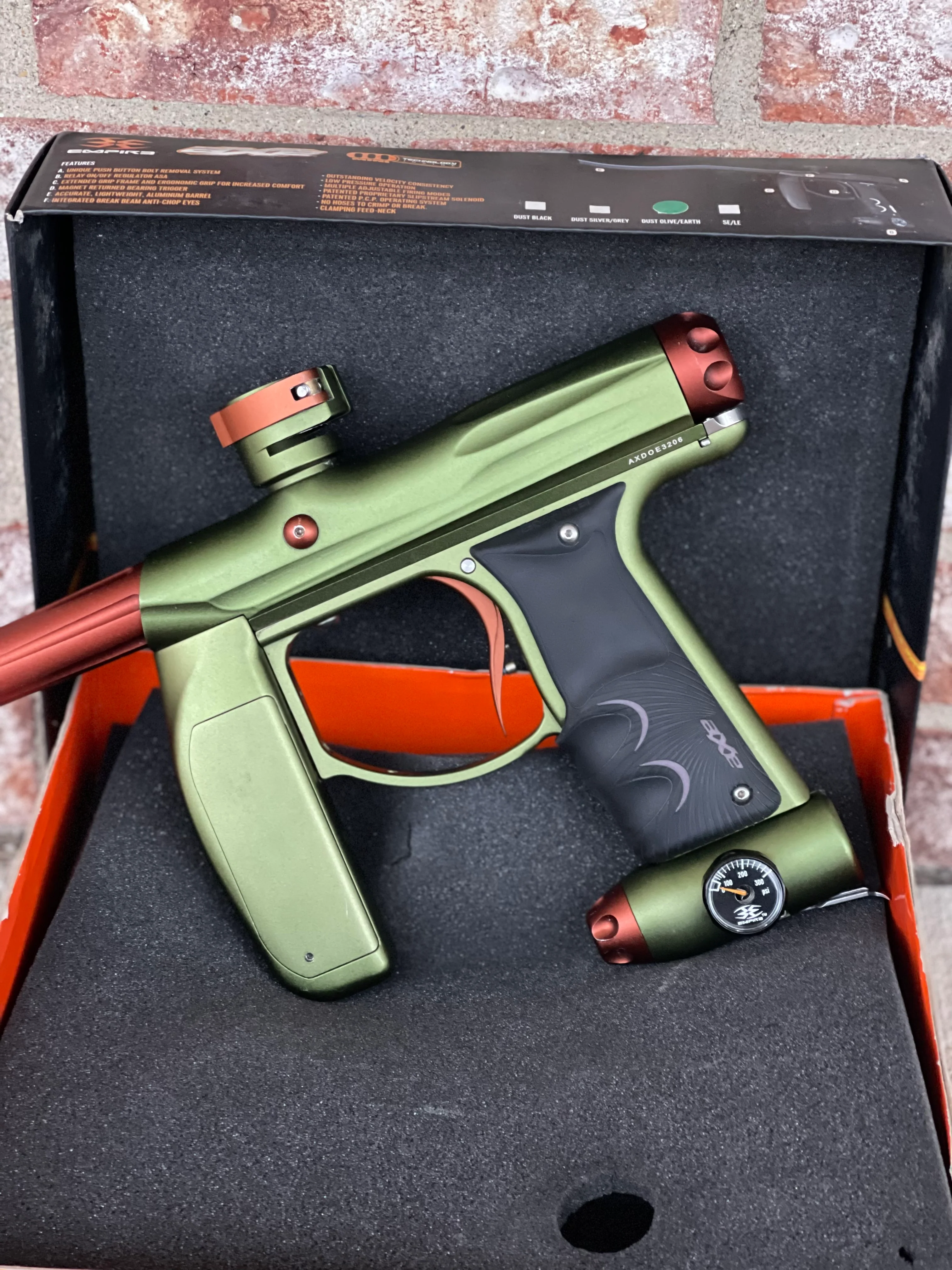 Used Empire Axe Paintball Gun - Olive/Earth - Image 6