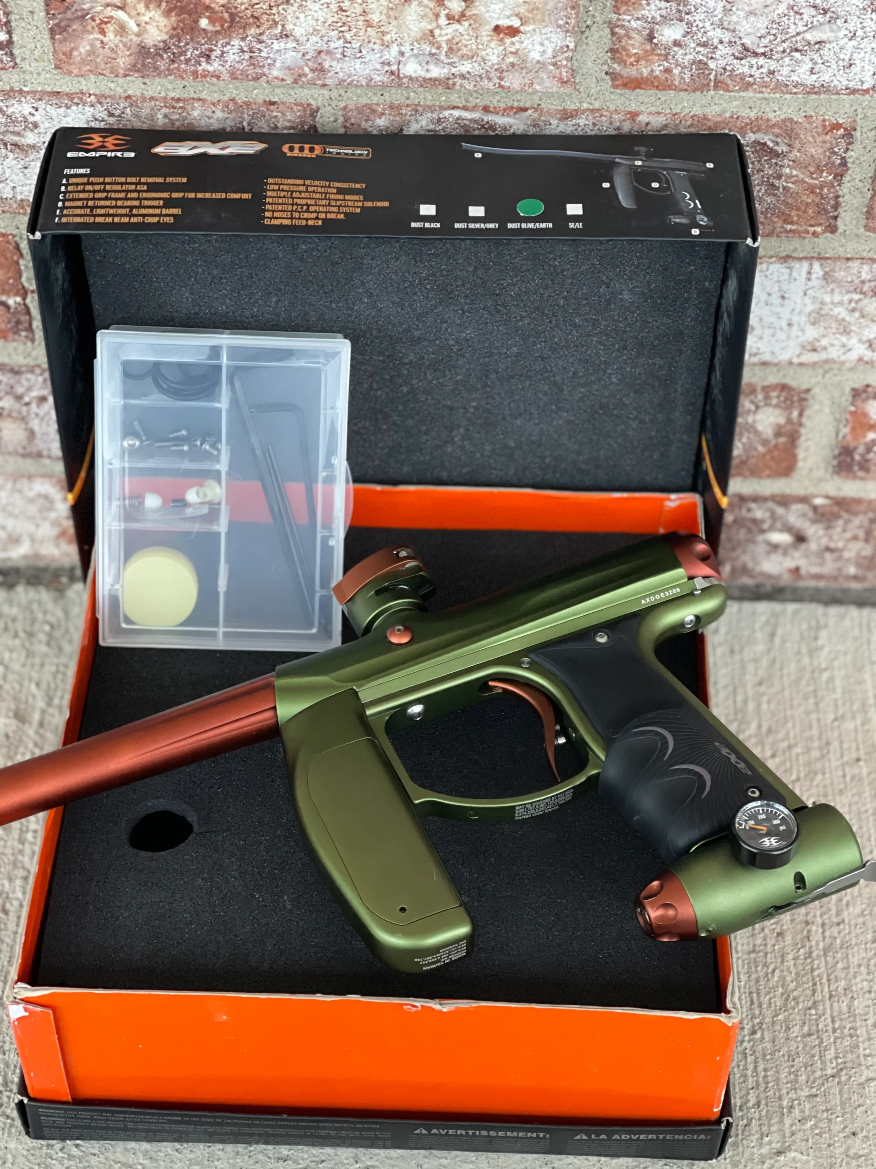 Used Empire Axe Paintball Gun - Olive/Earth - Image 7