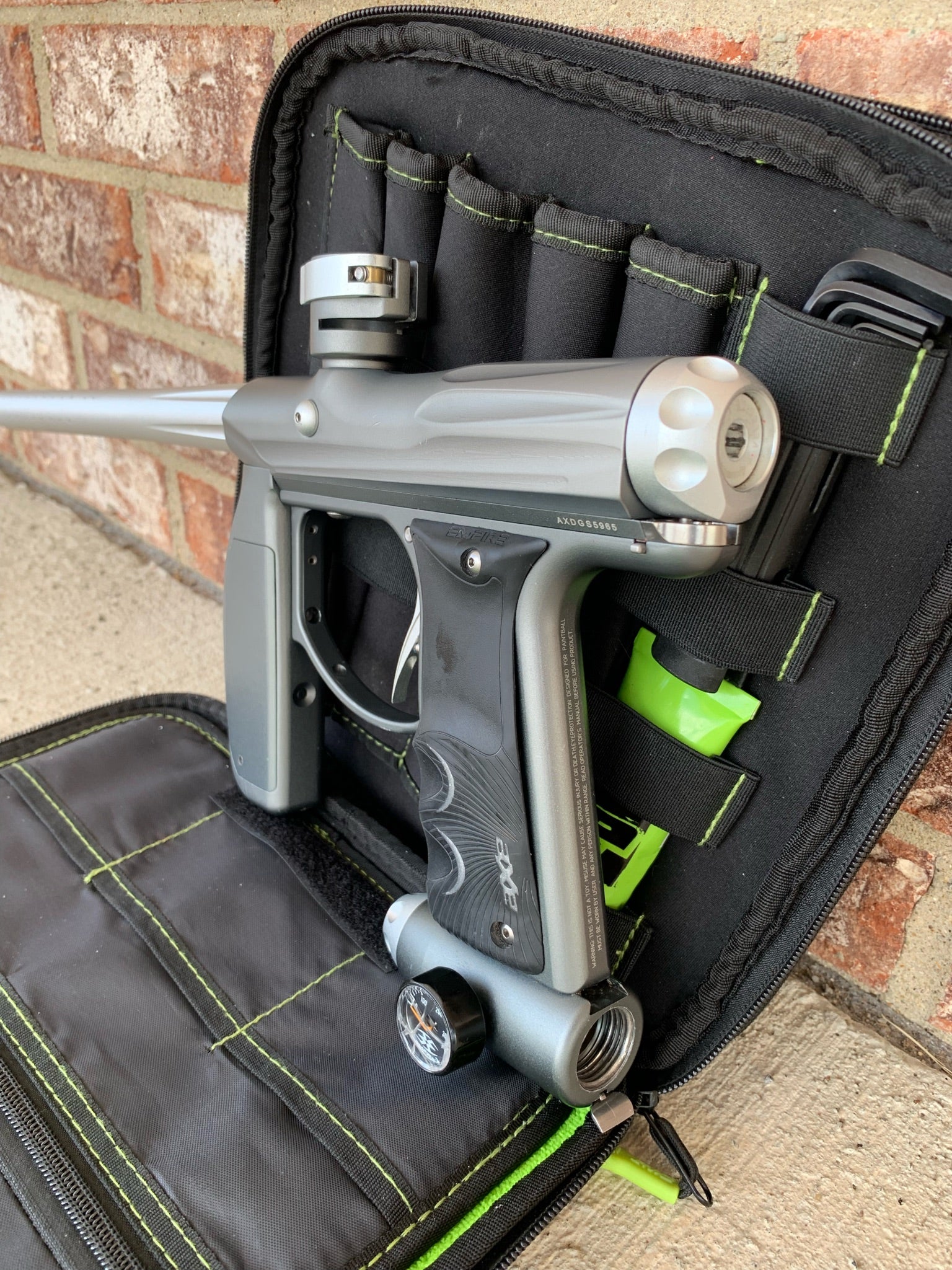 Used Empire Axe Paintball Gun - Pewter/Silver - Image 2