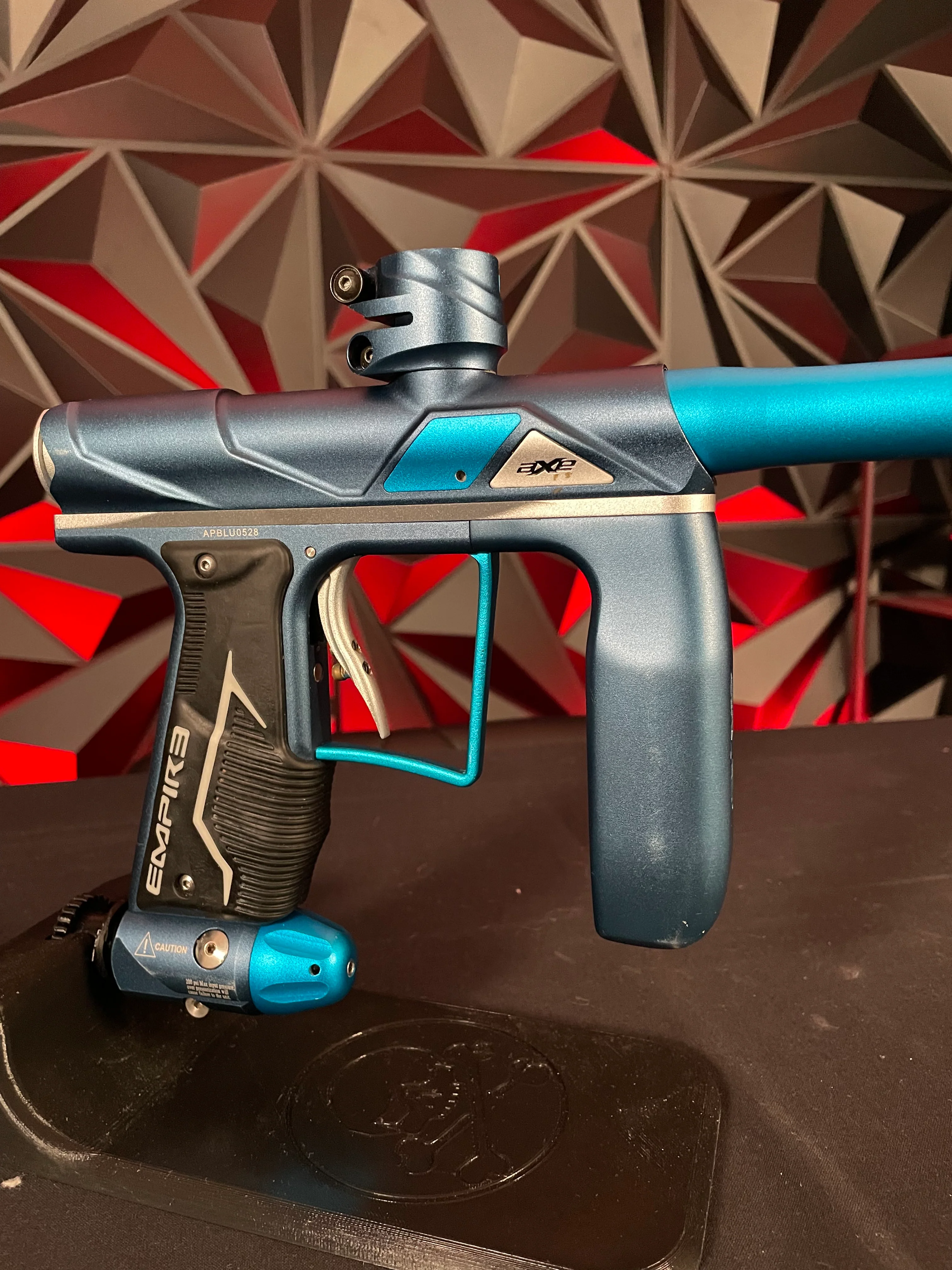 Used Empire Axe Pro Paintball Gun - Blue/Silver w/ Redline Board - Image 3