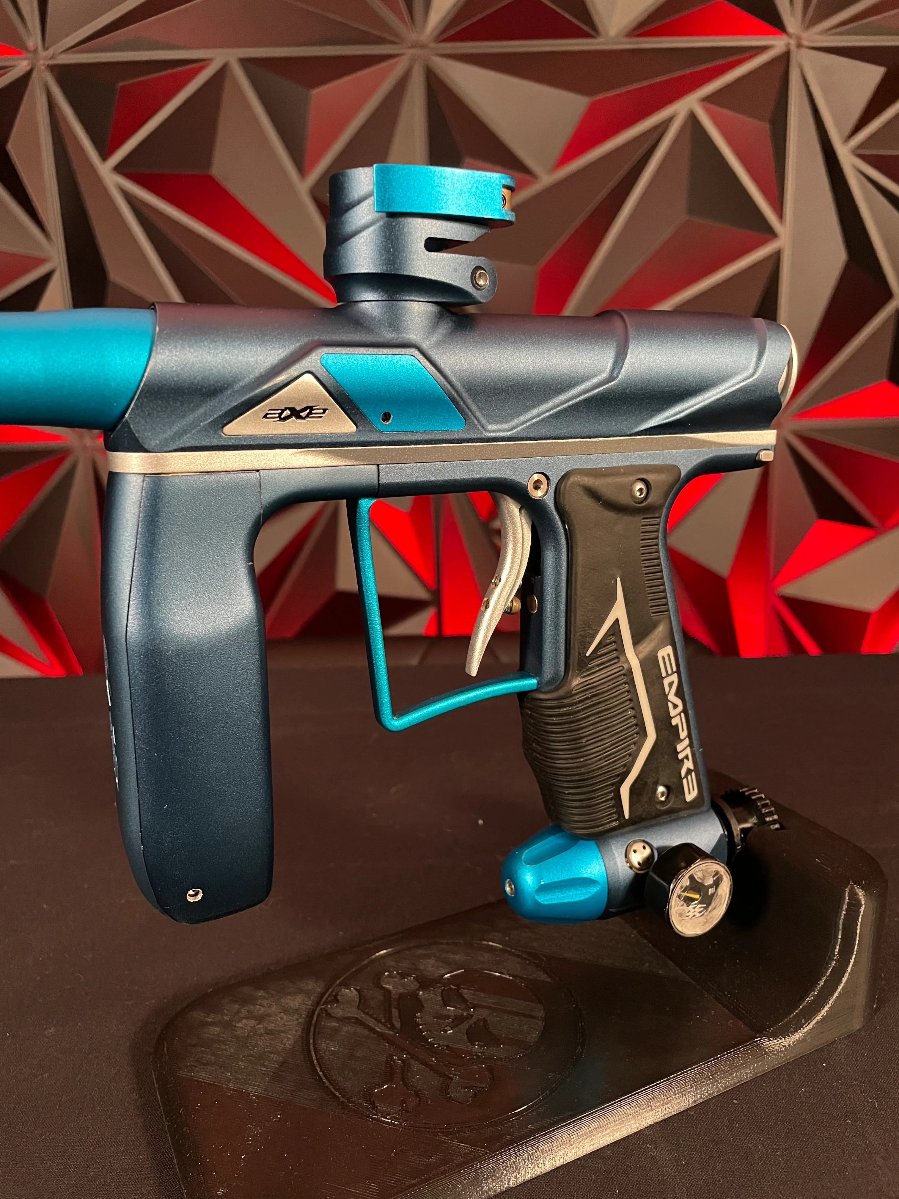 Used Empire Axe Pro Paintball Gun - Blue/Silver w/ Redline Board - Image 4