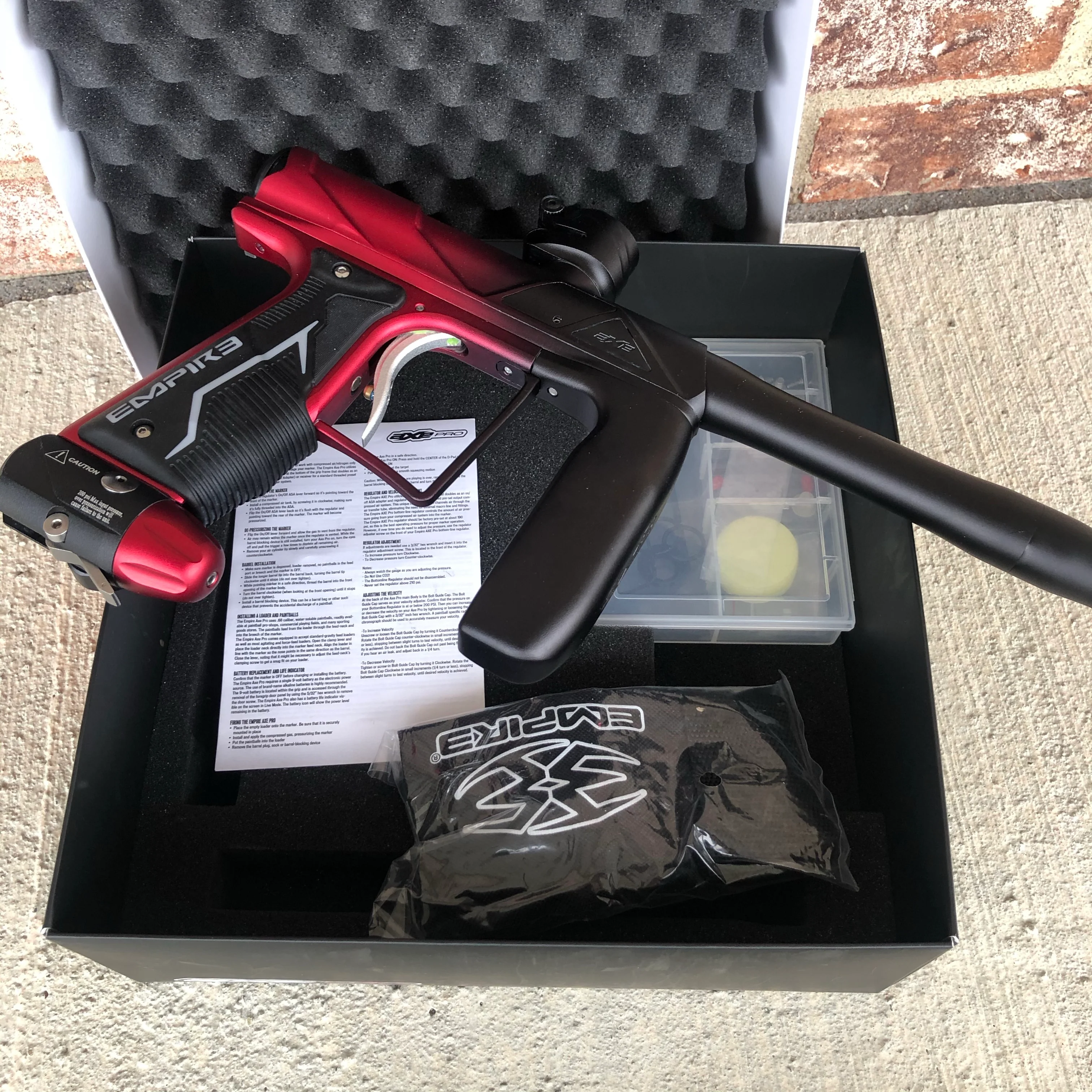 Used Empire Axe Pro Paintball Gun - Red/Black - Image 6
