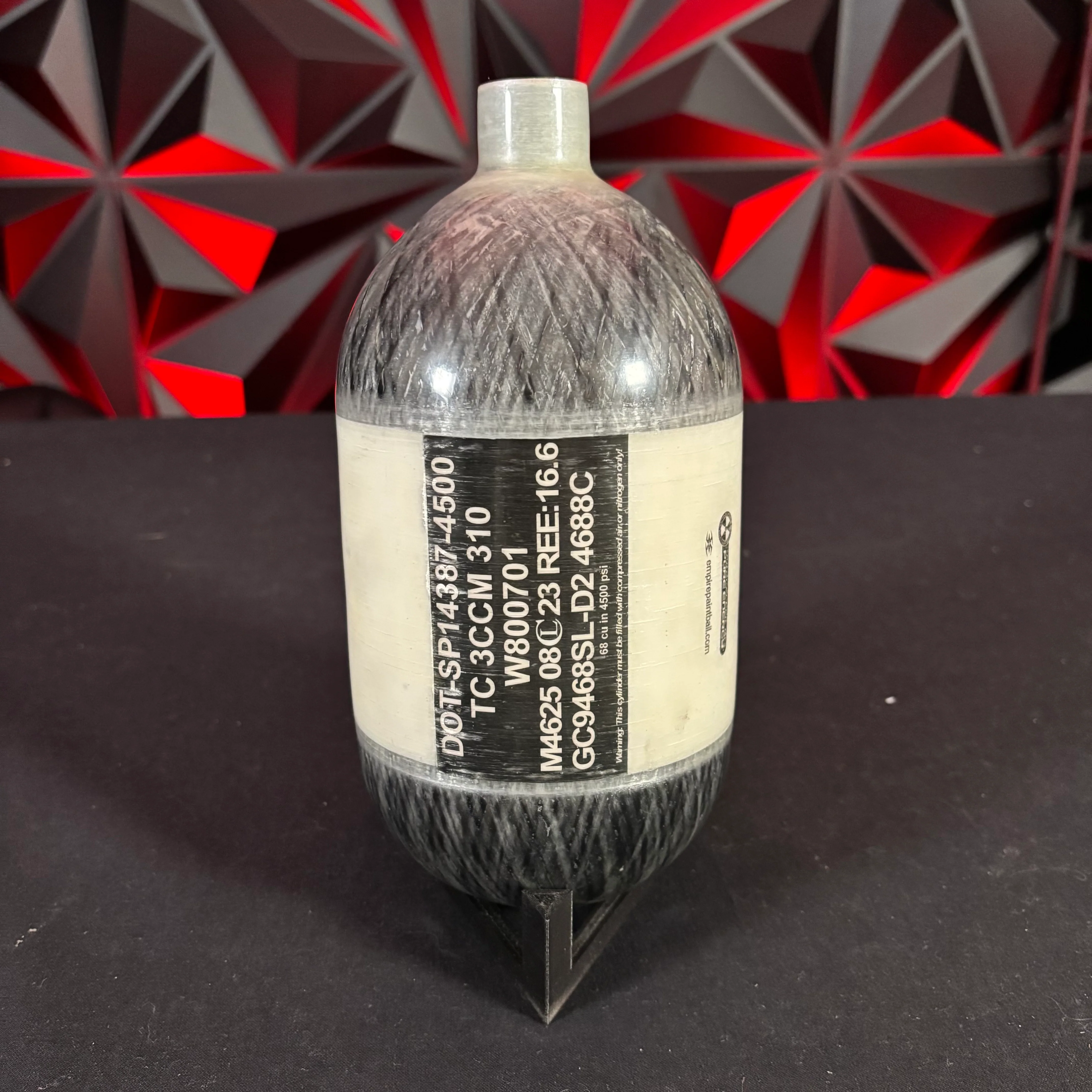 Used Empire Basic 68/4500 Paintball Tank- Translucent Grey - Image 2