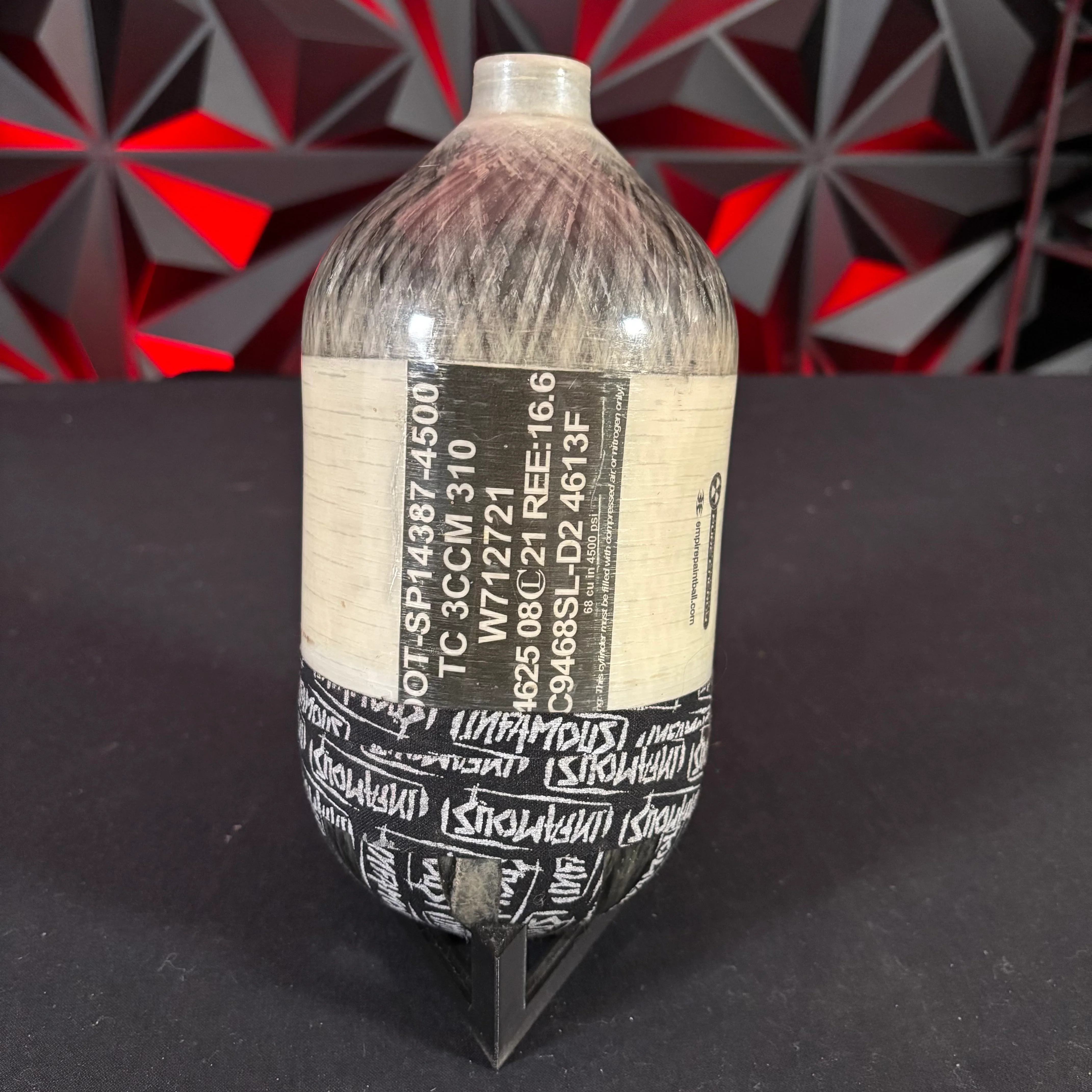 Used Empire Basic 68/4500 Paintball Tank- Translucent Grey - Image 2