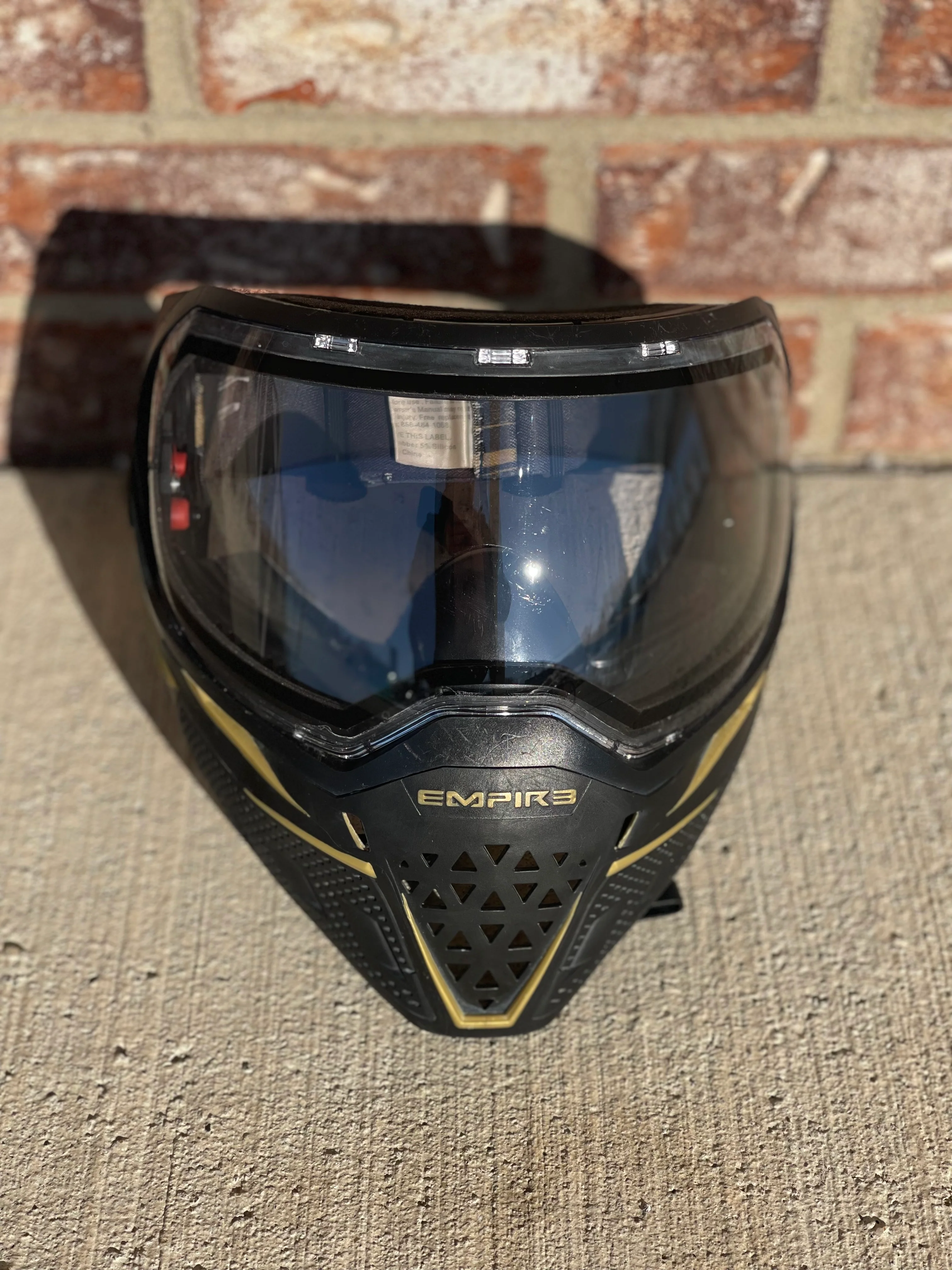 Used Empire EVS Paintball Mask - Black/Gold w/ Extra Lens - Image 2