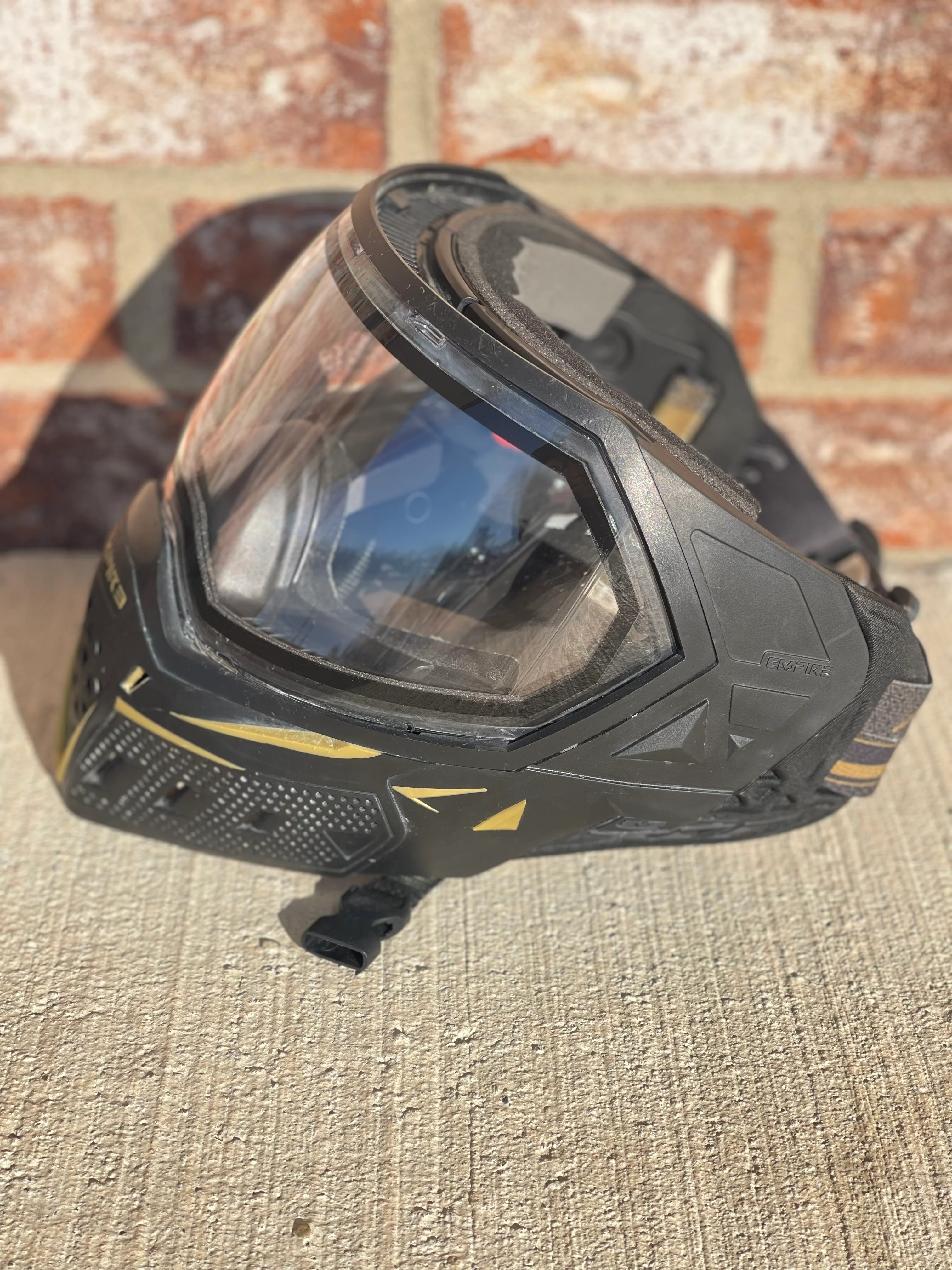 Used Empire EVS Paintball Mask - Black/Gold w/ Extra Lens - Image 4