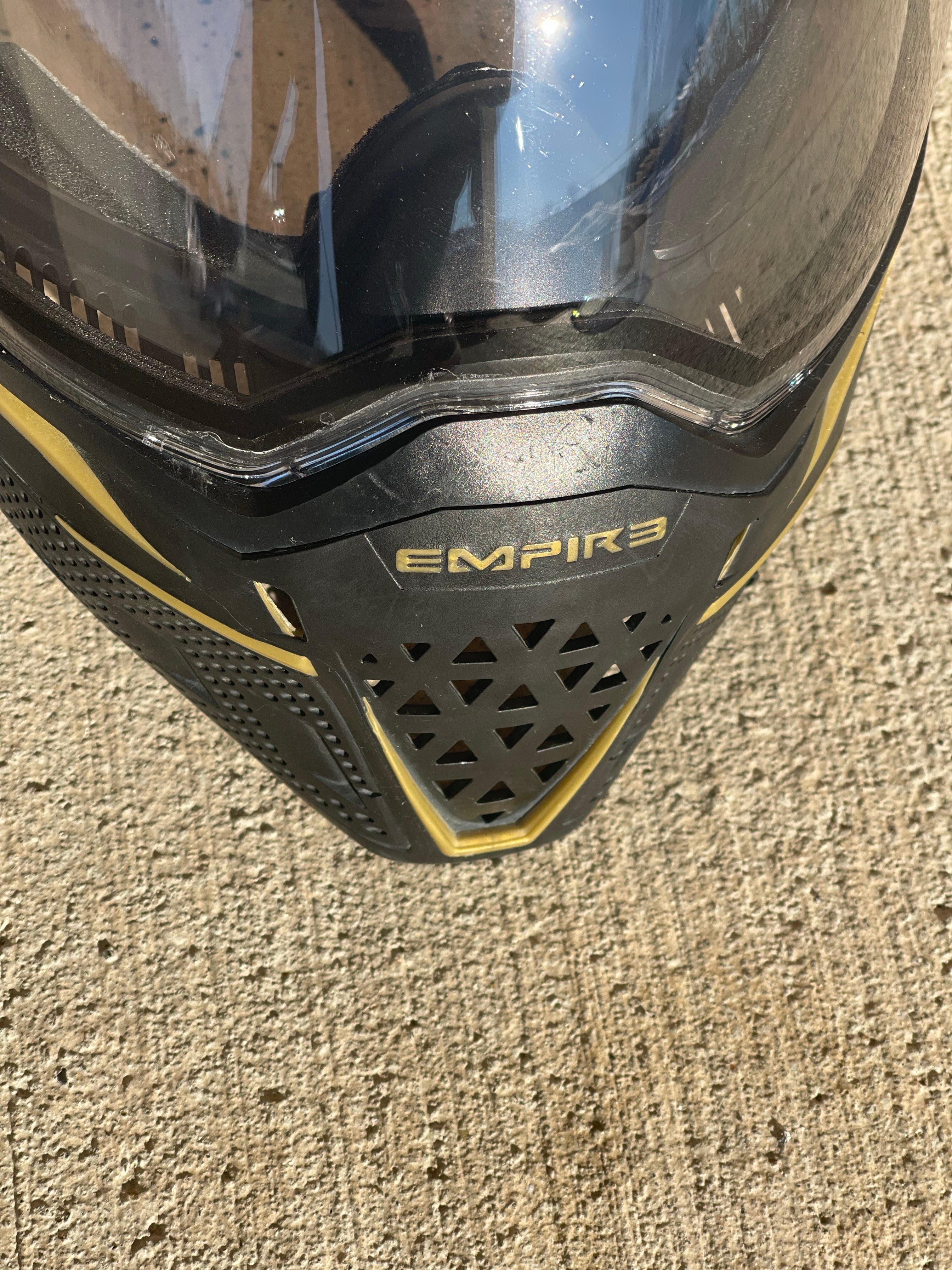Used Empire EVS Paintball Mask - Black/Gold w/ Extra Lens - Image 6