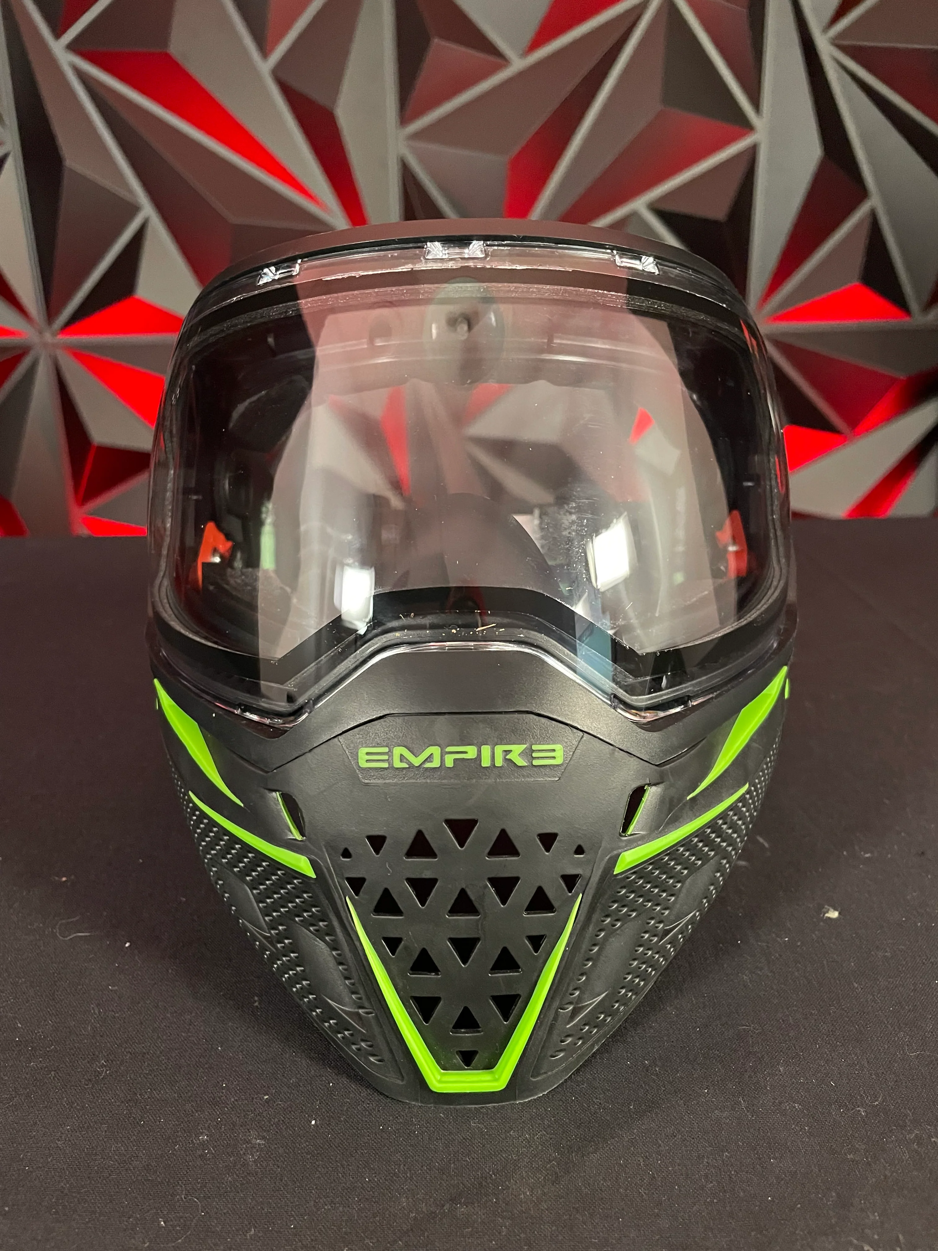 Used Empire EVS Paintball Mask - Black/Green w/ 2 lenses - Image 2