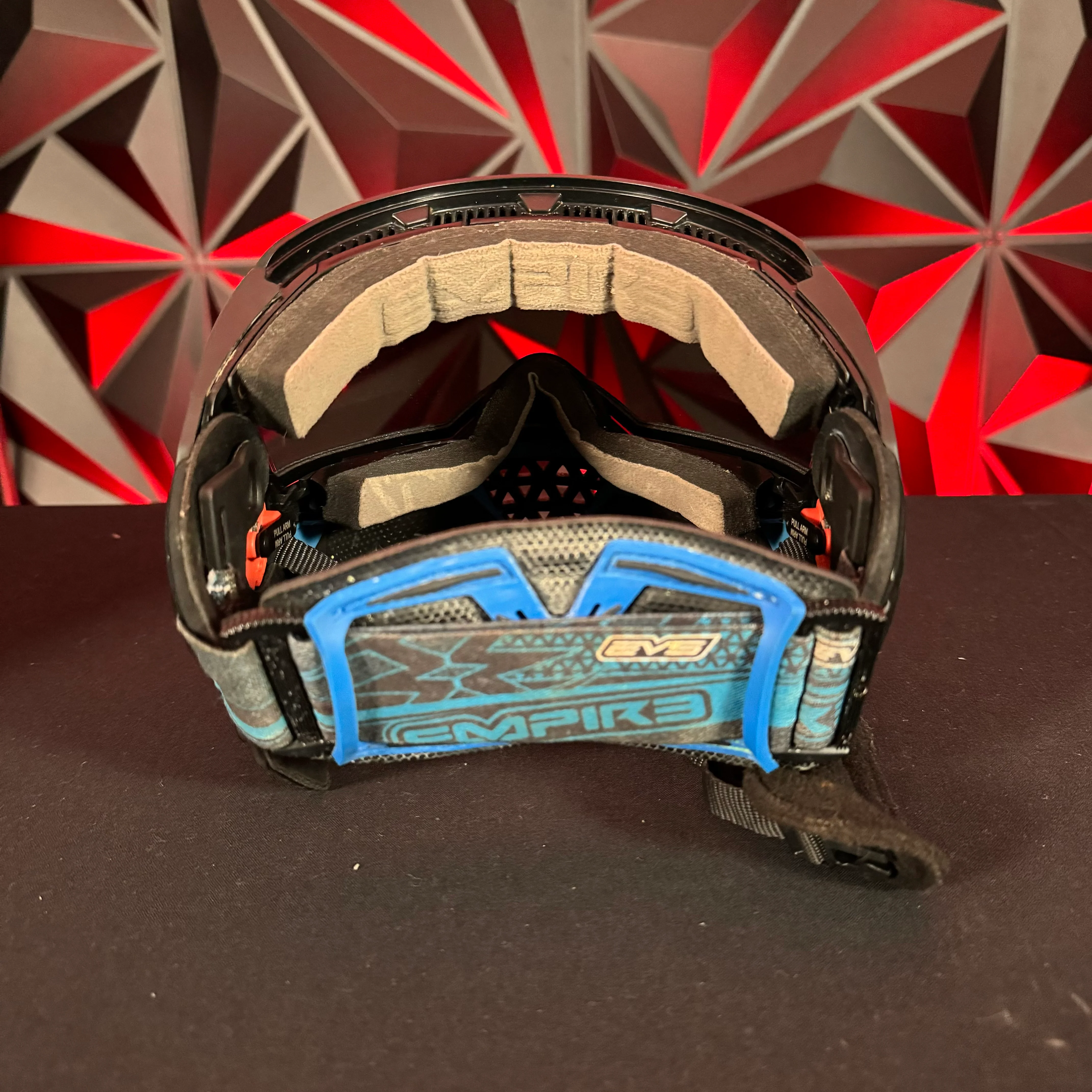 Used Empire EVS Paintball Mask - Black/Navy w/ Smoke Lens, Clear Lens, and Soft Goggle Bag - Image 5