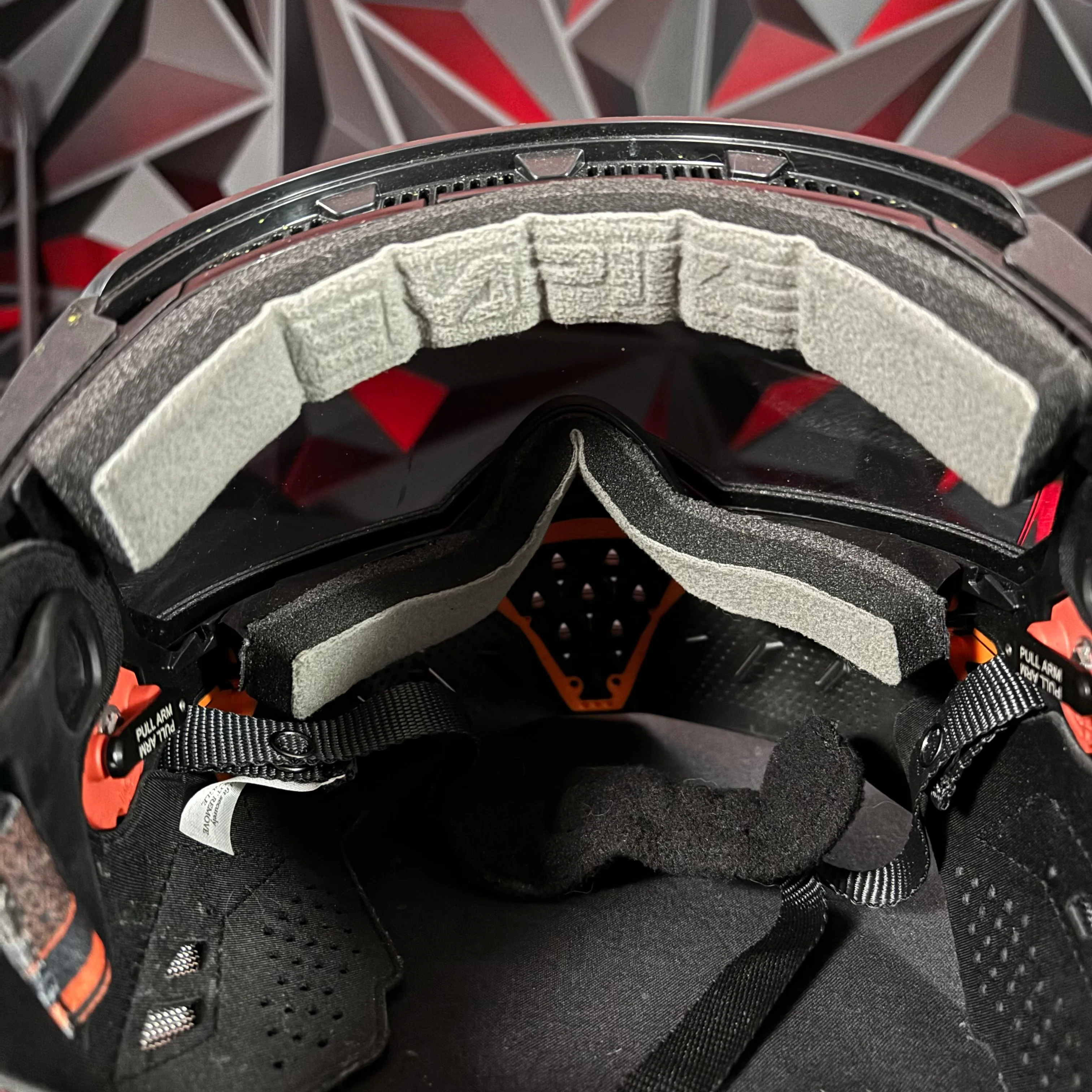 Used Empire EVS Paintball Mask - Black / Orange w/ Smoke Lens & Soft Goggle Bag - Image 4
